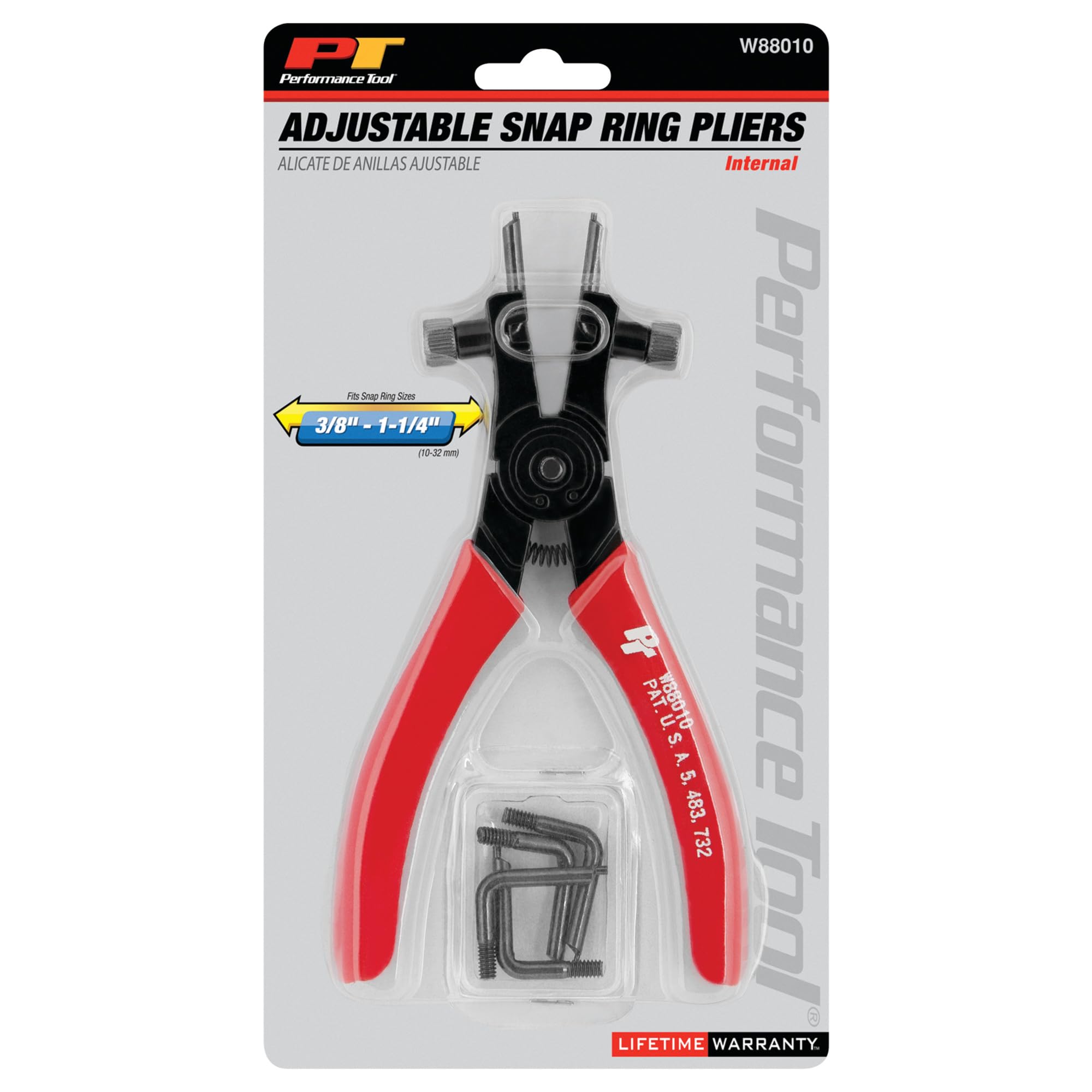 Adjustable Performance Tool W88010 Internal Snap Ring Pliers