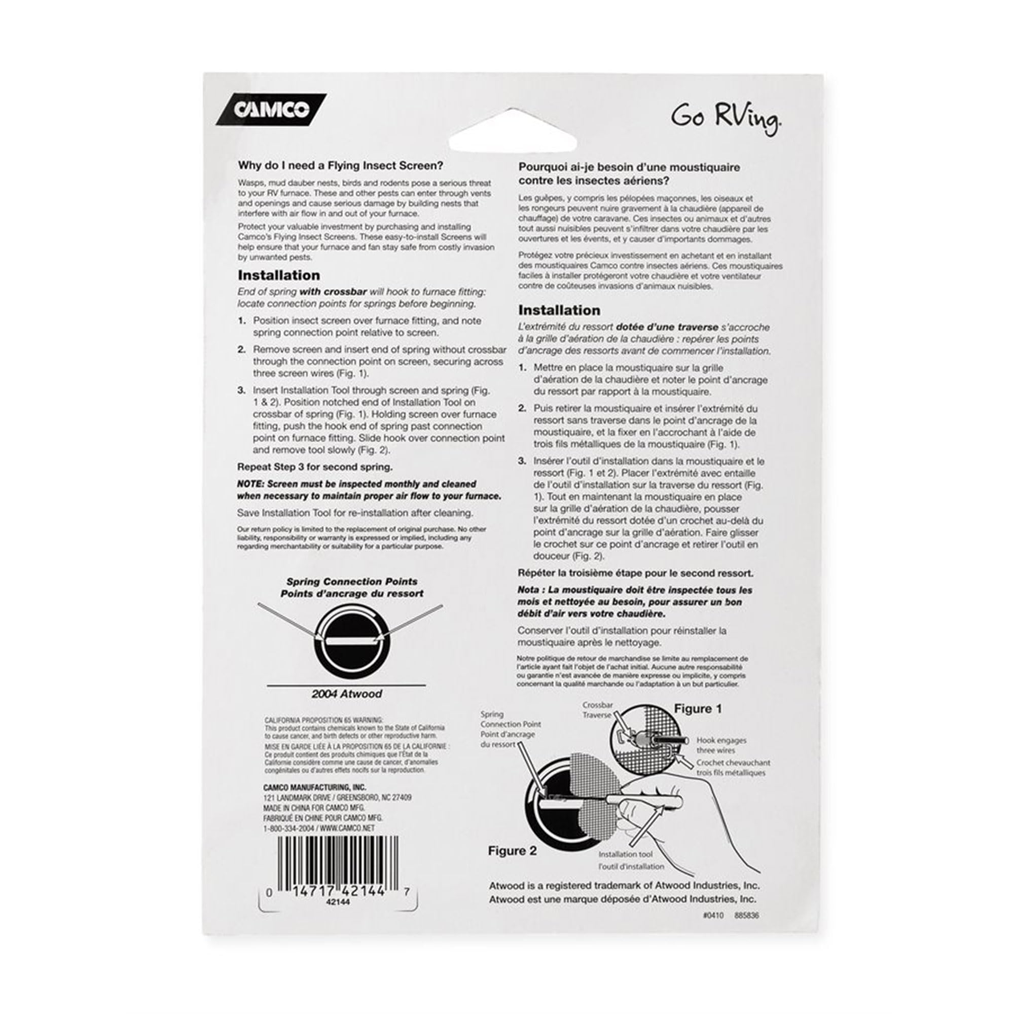 Camco Insect Flying Screen for 2004 Atwood - Keep Your RV Furnace Safe from Insects & Rodents - Heavy Duty Stainless Steel Construction - RV Furnace Vent Cover with 3.6" Diameter (42144)