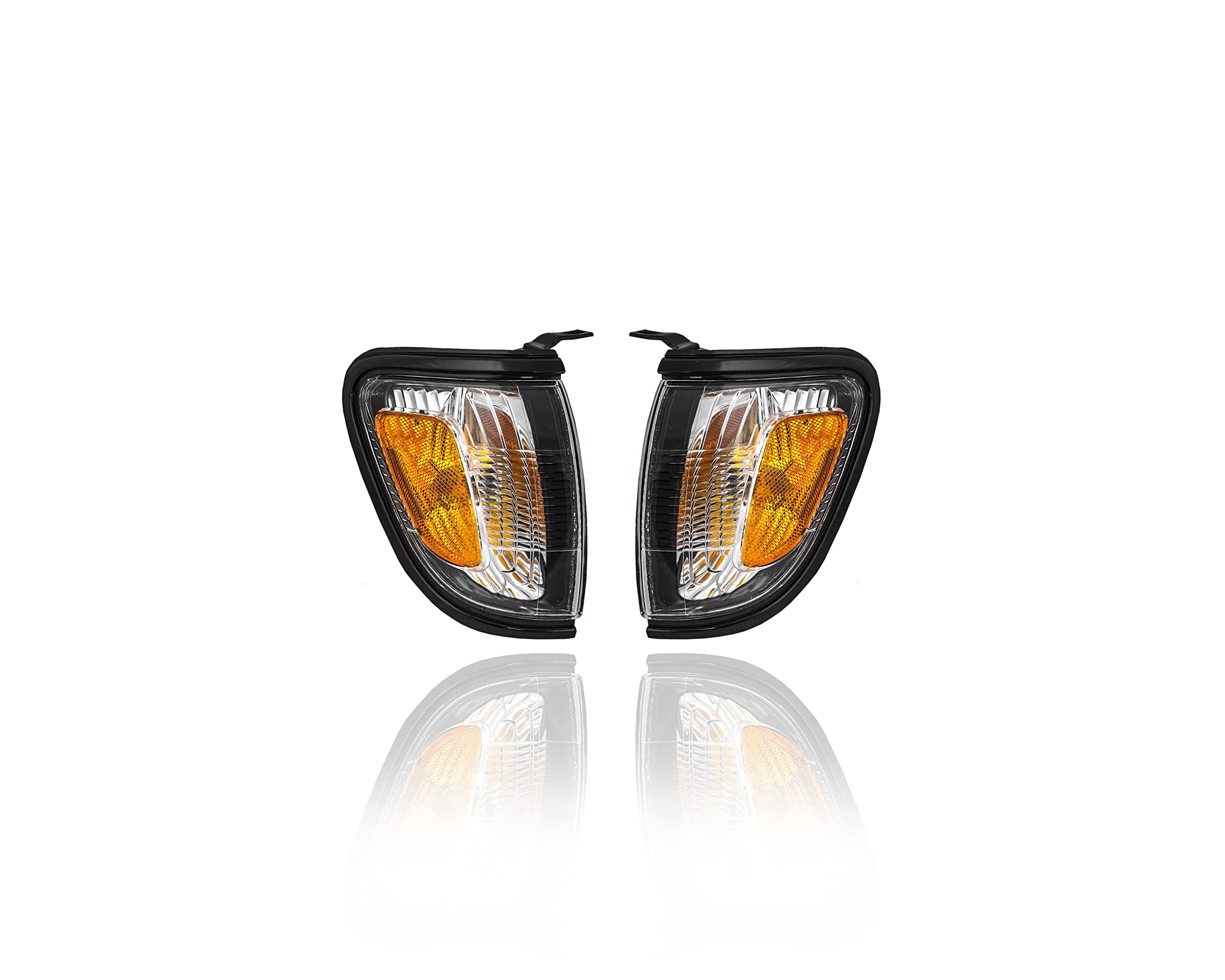 Cooling Light Assembly Cornering - Direct Compatible/Replacement for 01-04 Toyota Tacoma - Both Pair Left Driver Right Passenger Set, Black - 8161004090C0, 8162004090C0