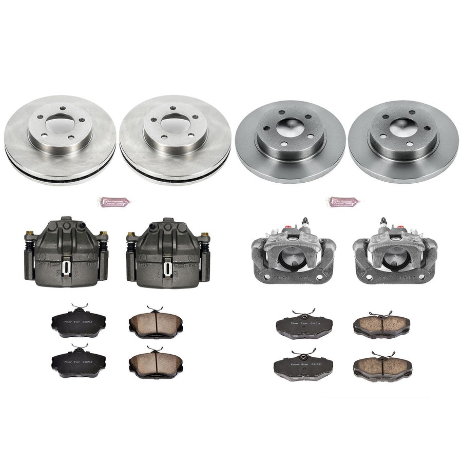 Power Stop KCOE5447 Replacement Autospeciality Front and Rear Caliper Kit- OE Rotors, Ceramic Brake Pads, Calipers For Ford Taurus 1995 [Model Specific]