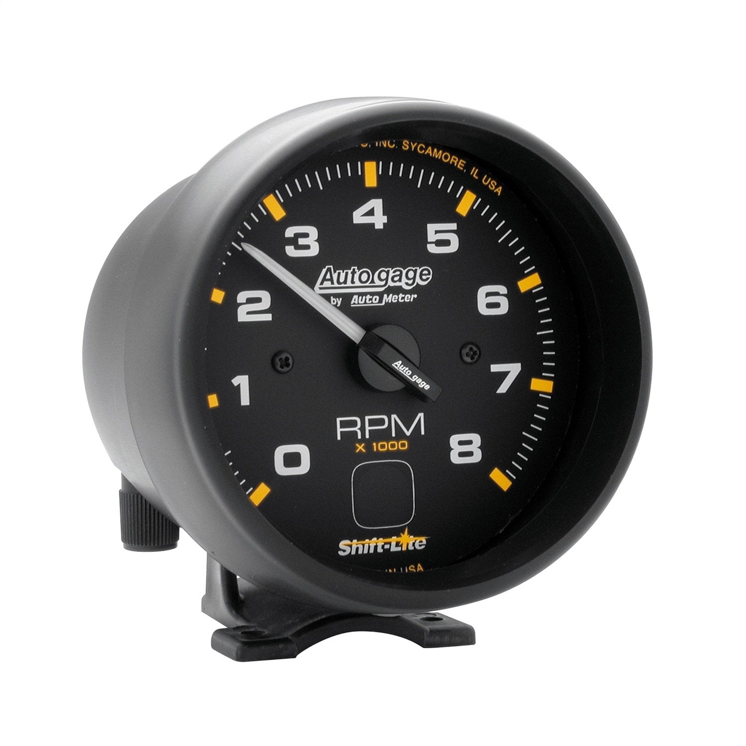 AUTO METER Autogage 2302 Shift-Lite Tachometer Black dial/Black bezel, 3.750 in.