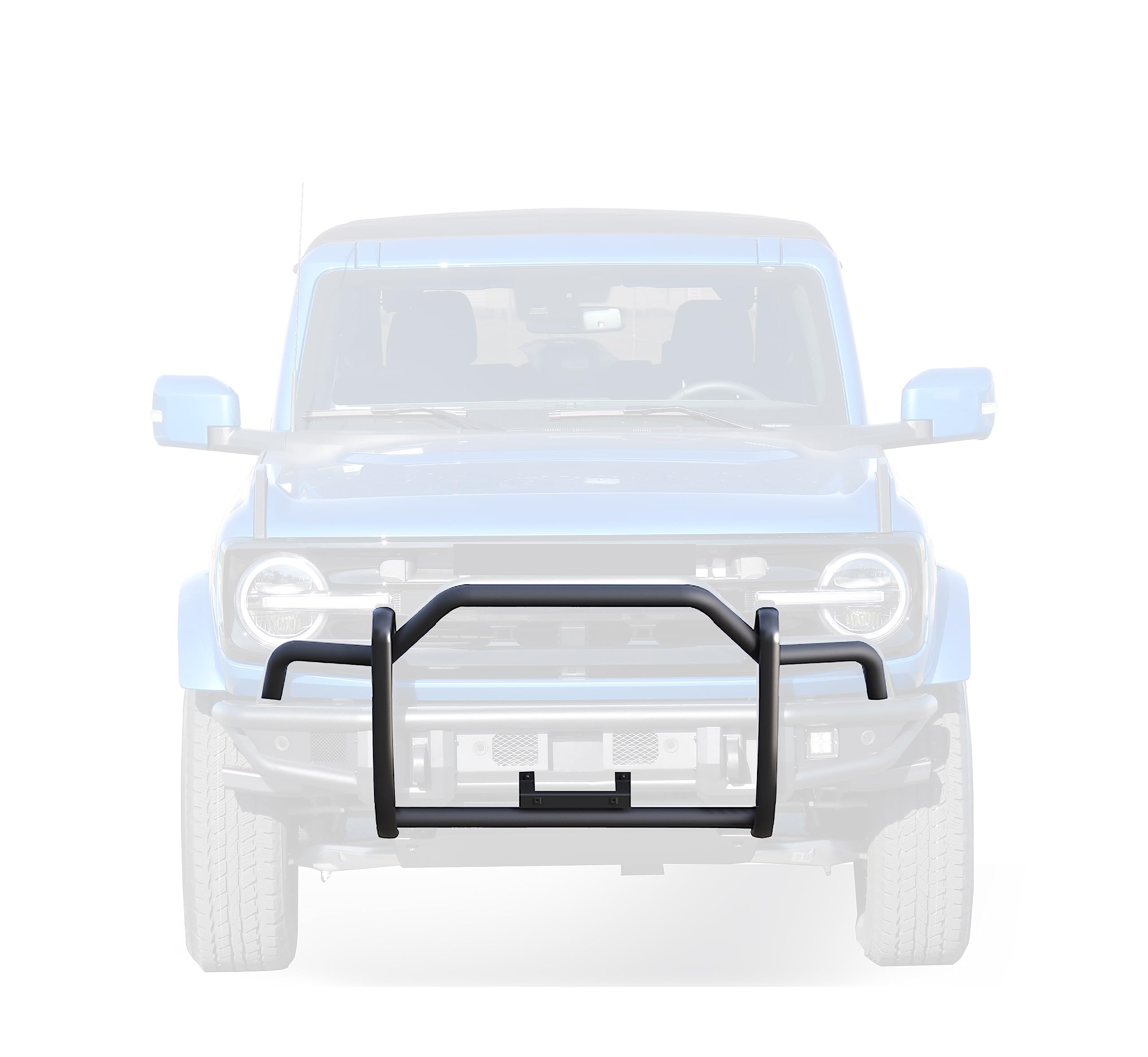 Tubular Grille Guard Black Horse Light Duty Matte Black Compatible with 2021-2024 Ford Bronco-GG-FB22