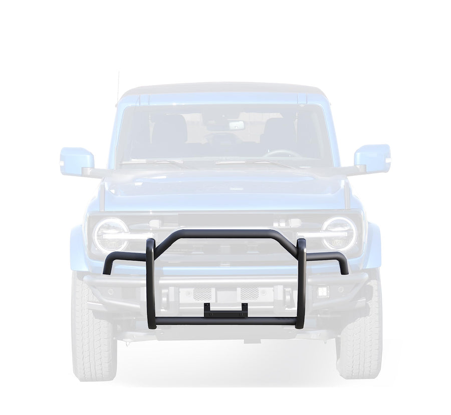 Tubular Grille Guard Black Horse Light Duty Matte Black Compatible with 2021-2024 Ford Bronco-GG-FB22