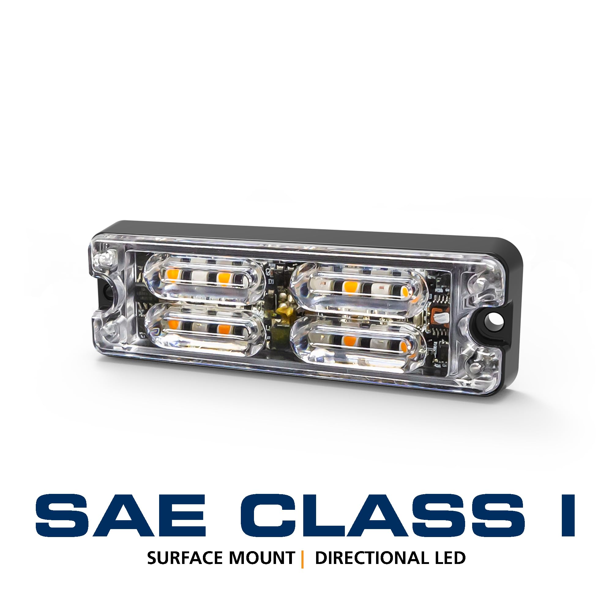 ECCO 12 High-Intensity Directional LEDs Amber White LED 1.4 amps 12V 24V Surface Mount Waterproof Warning Light Construction Caution Lights for Truck Off Road car Commercial Vehicles, 5 Year Warranty