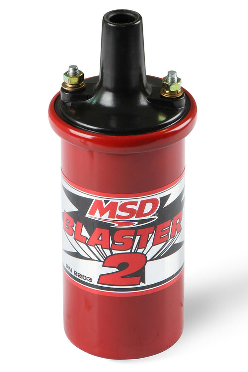 Blaster 2 Series MSD Ignition Coil (w/ballast resistor), Red, stock style ignition
