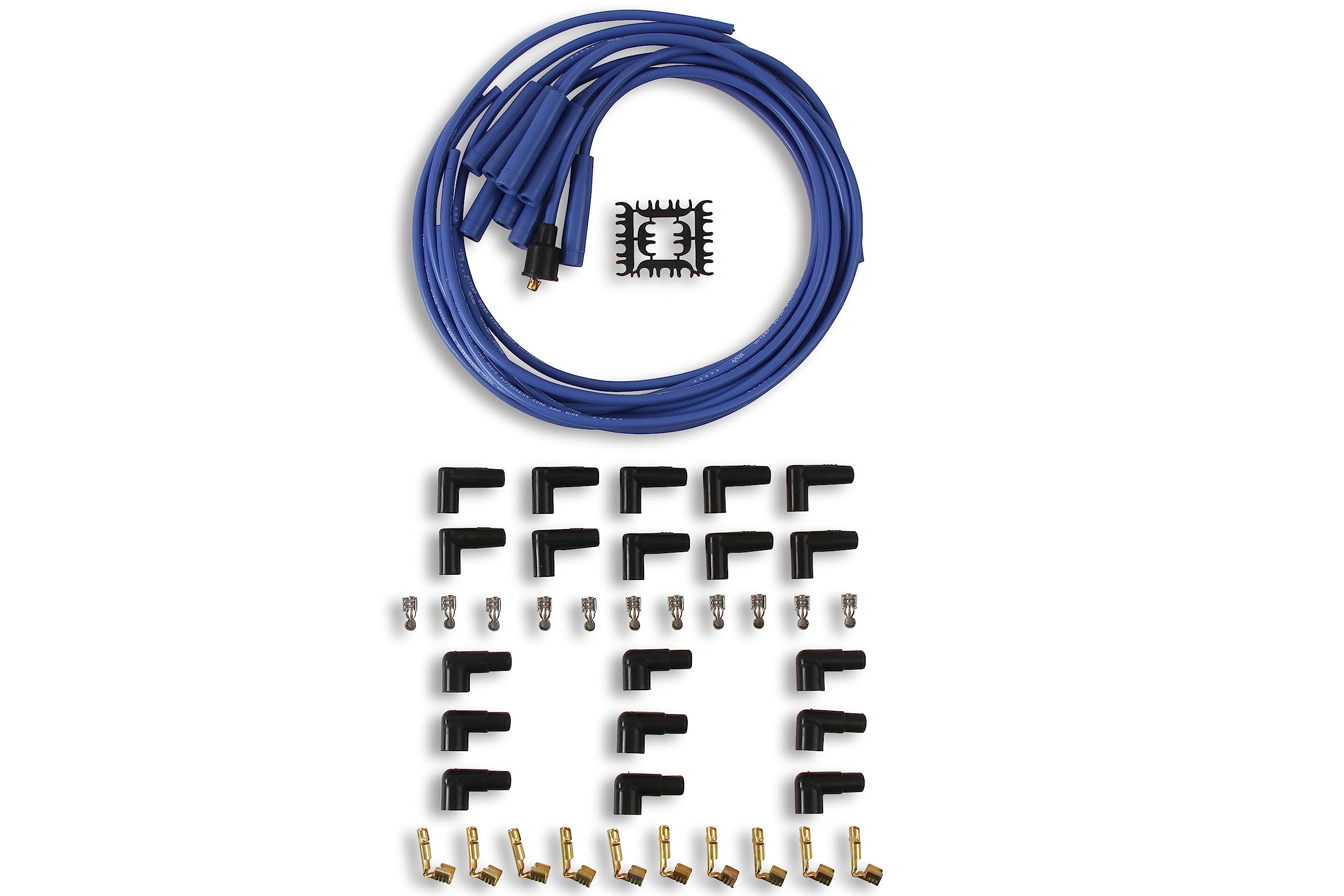 Spark Plug Wire Set- ACCEL 4040B 8mm - Blue Wire with Blue Straight Boots