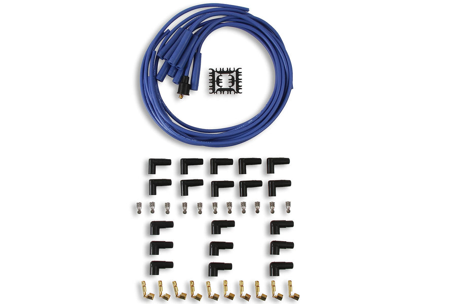 Spark Plug Wire Set- ACCEL 4040B 8mm - Blue Wire with Blue Straight Boots