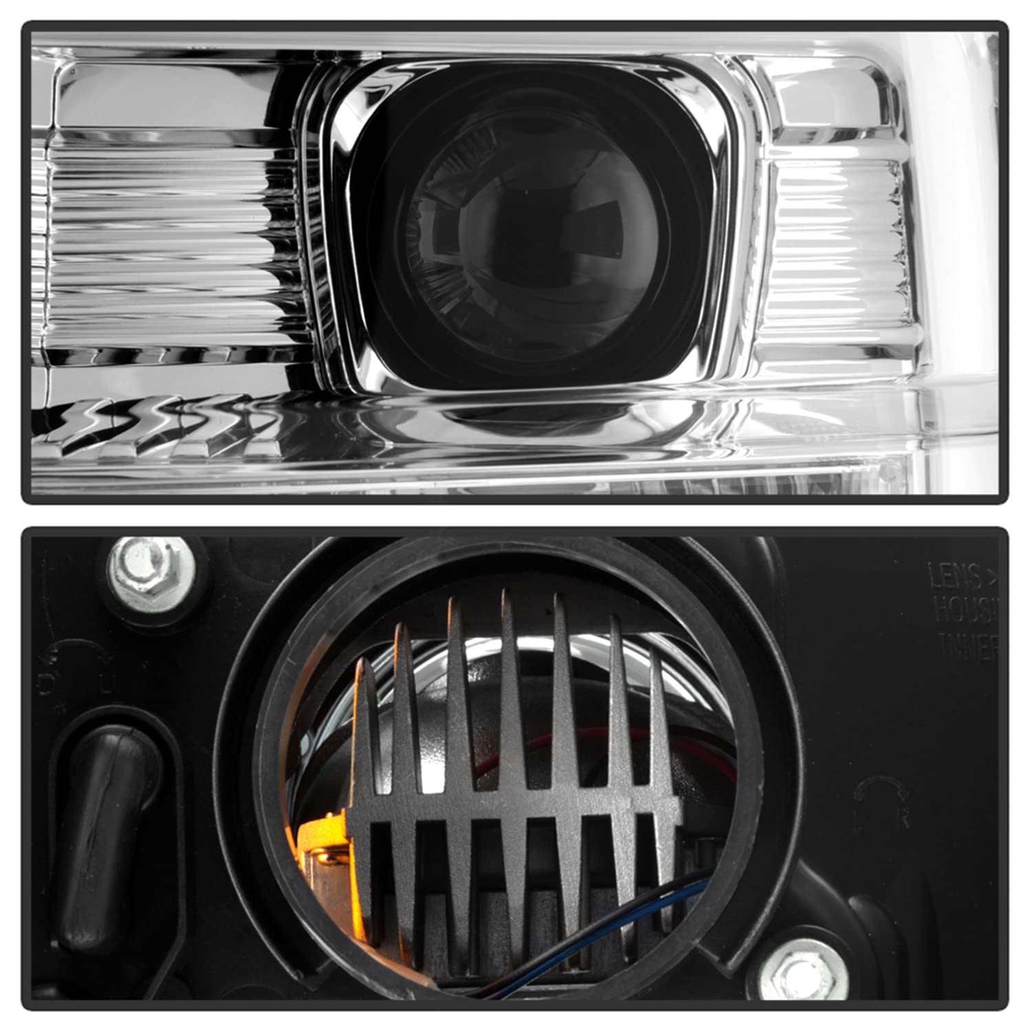 Projector Headlight Spyder Platinum (PRO-YD-FS08PL-SBLB-C)