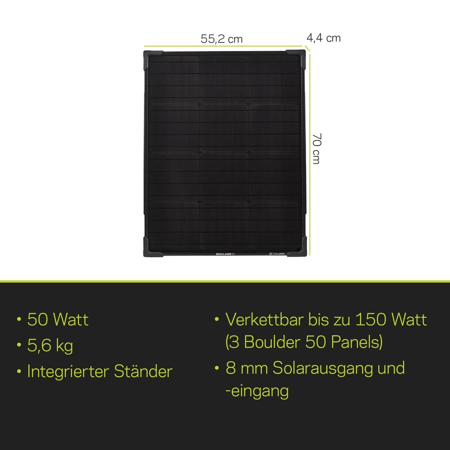 Boulder 50 Watt Goal Zero Monocrystalline Solar Panel