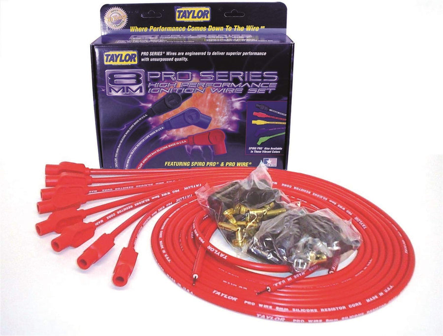 8mm Taylor Cable Pro Wire Red Spark Plug Wire Set 70255