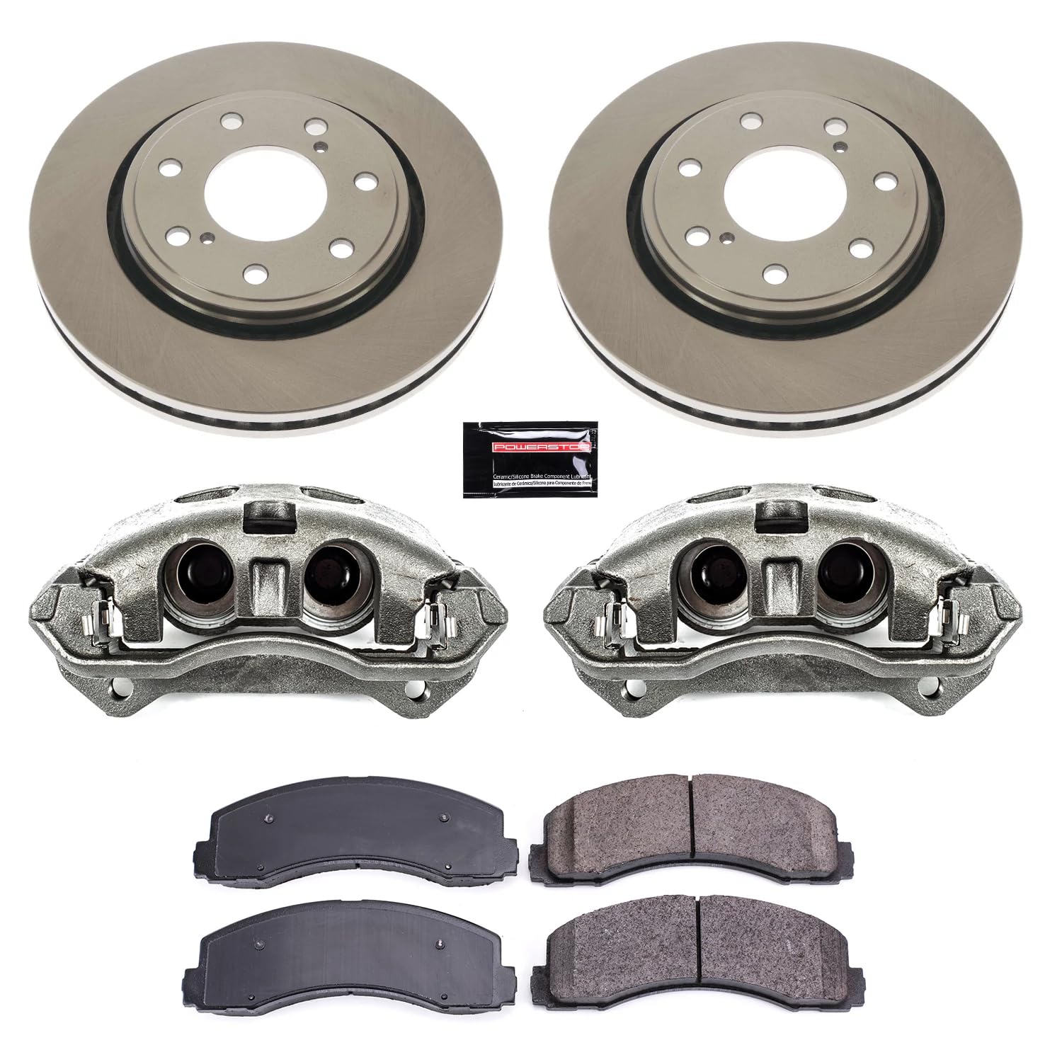 Power Stop KCOE5972A Replacement Autospecialty Front Brake Caliper Kit- OE Brake Rotor, Brake Pads & Calipers For Ford F-150 2012-2014 [Model Specific]
