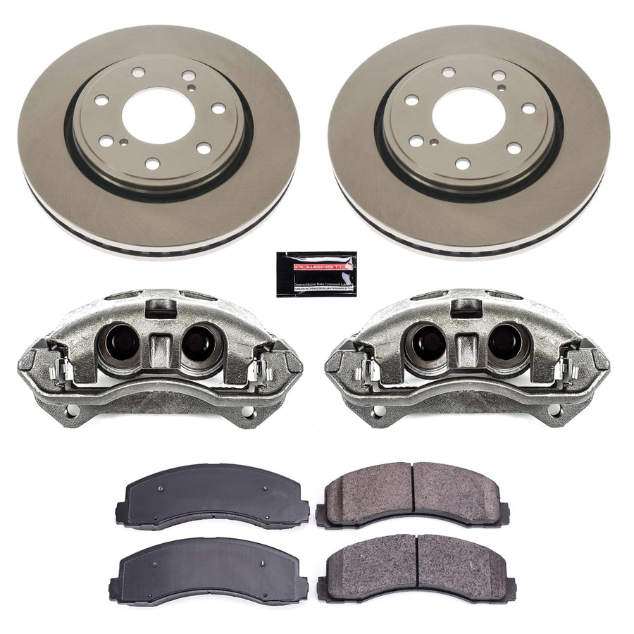 Power Stop KCOE5972A Replacement Autospecialty Front Brake Caliper Kit- OE Brake Rotor, Brake Pads & Calipers For Ford F-150 2012-2014 [Model Specific]