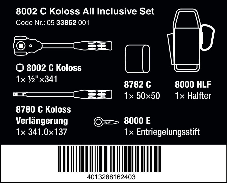 KOLOSS 8002 C 1/2" All Inclusive Set SB Drive Accessory