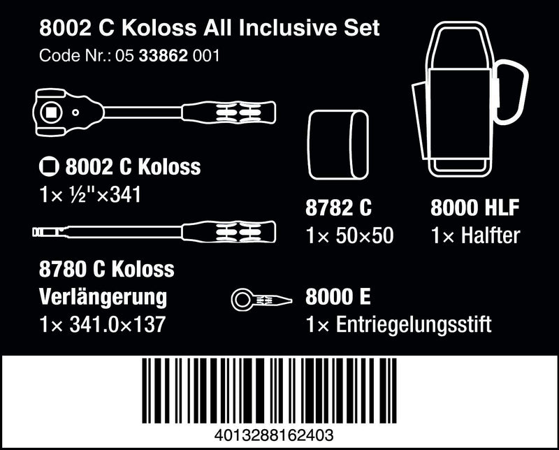 KOLOSS 8002 C 1/2" All Inclusive Set SB Drive Accessory
