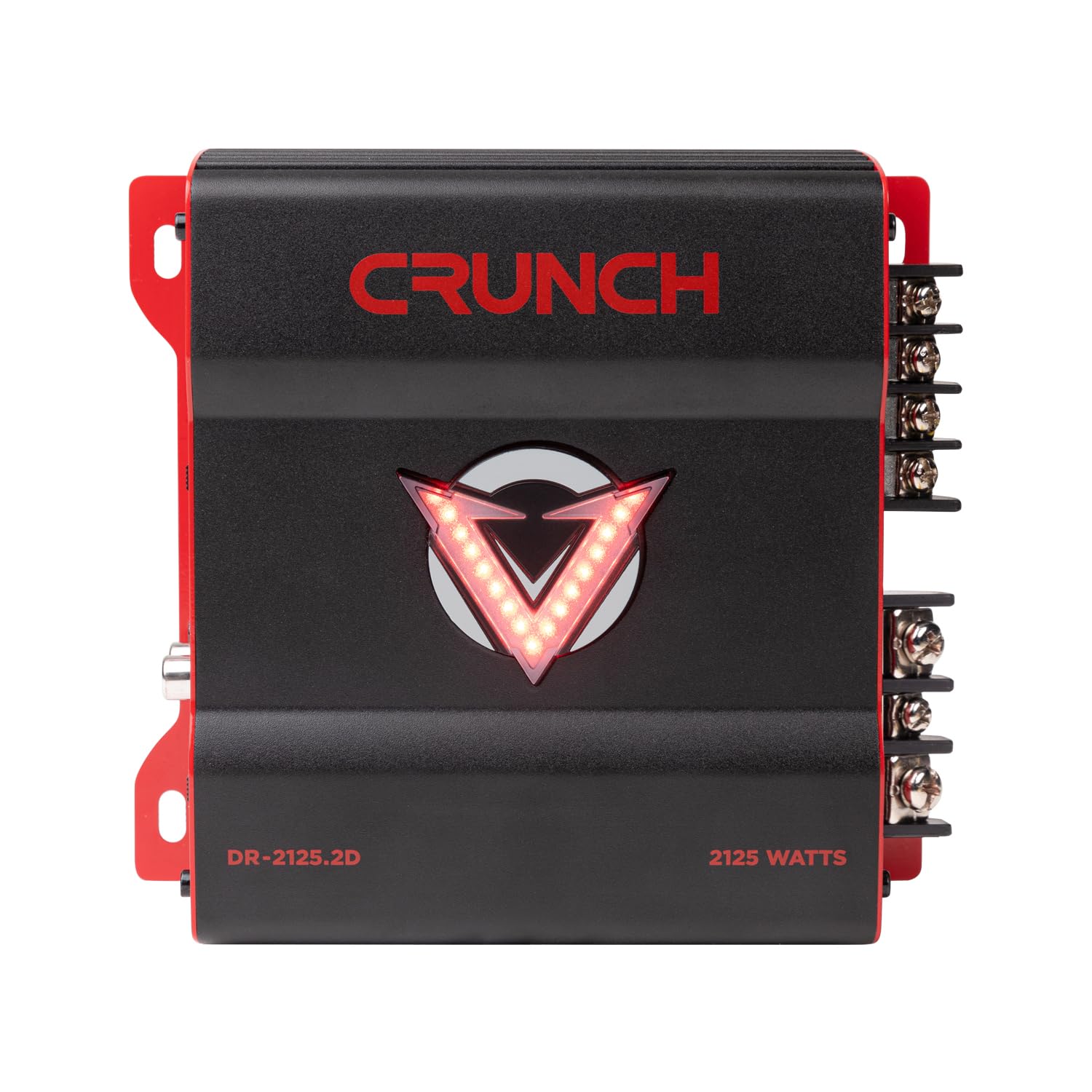 2125W Crunch 2 Channel Car Audio Subwoofer Amplifier with Adjustable Crossovers, Bass Knob & Remote, LED VU-Meter, QTD Cooling and PWM Power Supply