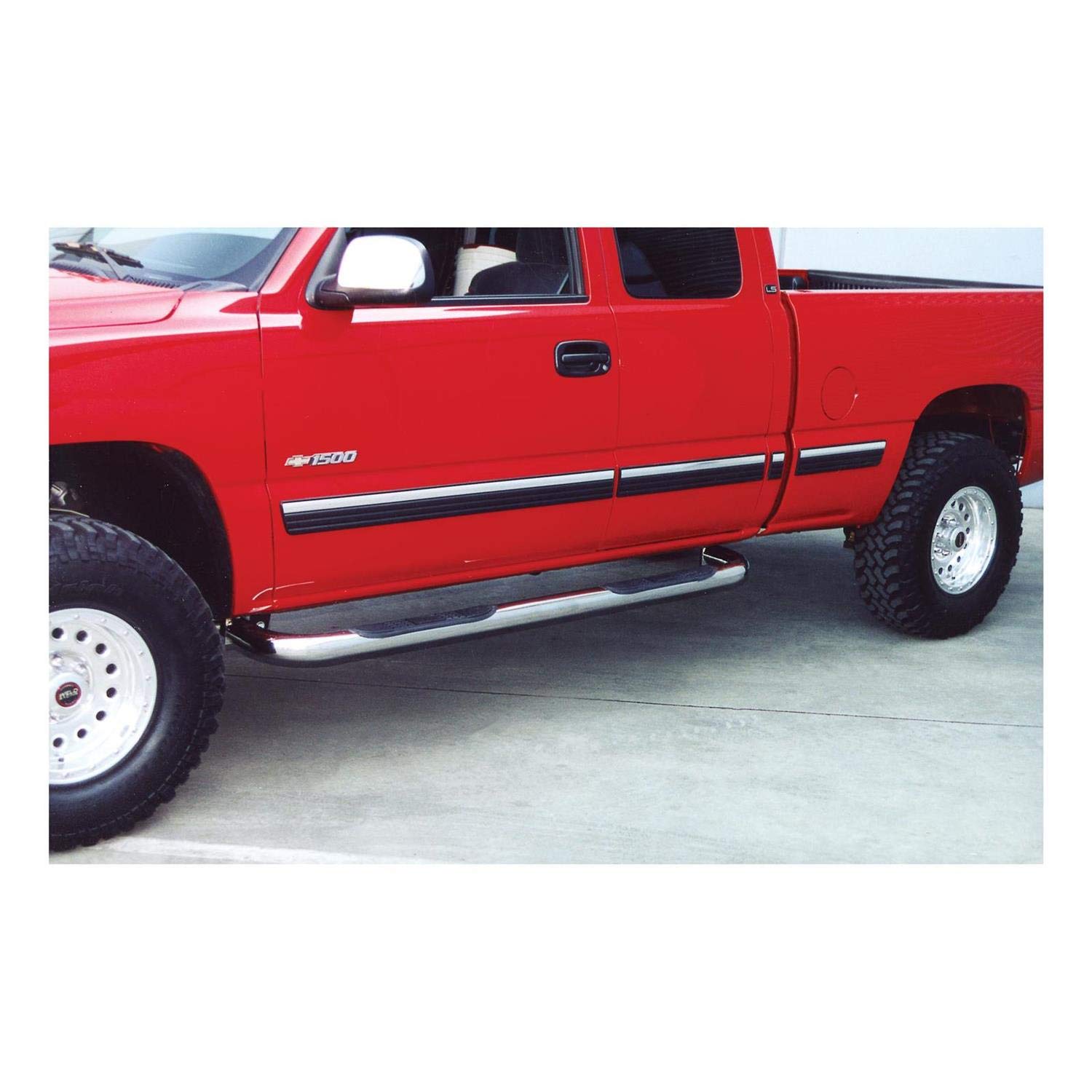 3-Inch Round Polished Stainless Steel ARIES Nerf Bars, No-Drill, Fits Select Chevrolet Silverado, GMC Sierra 1500, 2500, 3500 HD