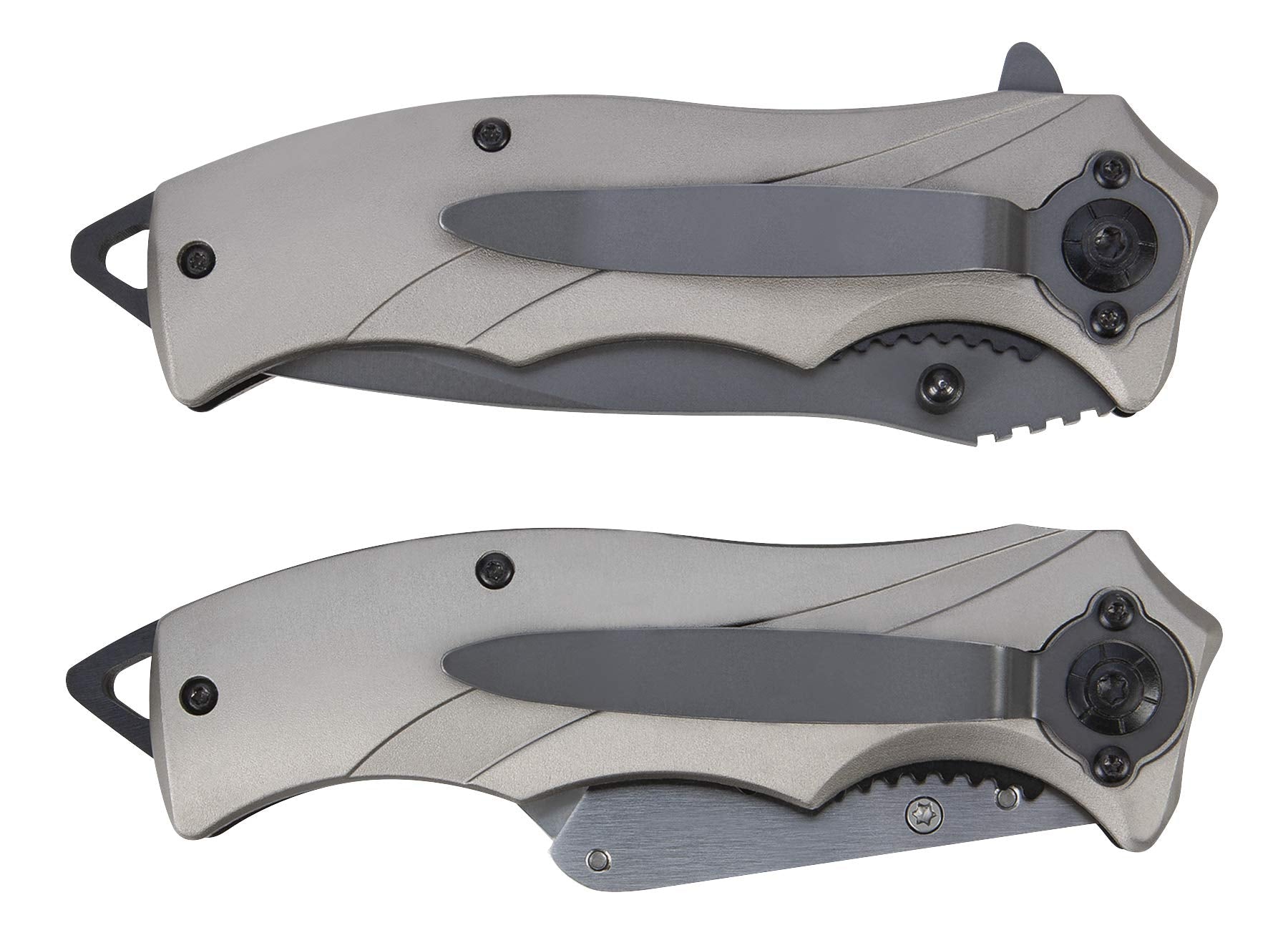 Pocket and Utility Knife Set Performance Tool W9371 with Drop Point Blades and Inline Blade Locks and Clips (2 Pieces)