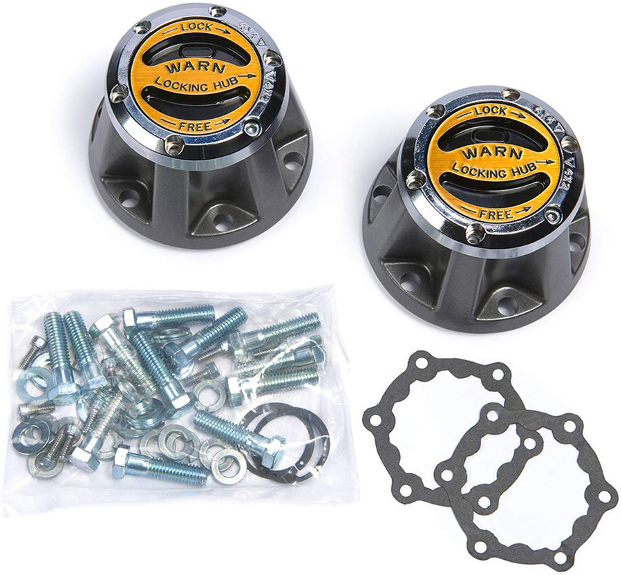 Premium WARN Manual Locking Hub with Zinc Aluminum Alloy Dial, Dual Seals and 19 Splines, Chrome, 1 Pair