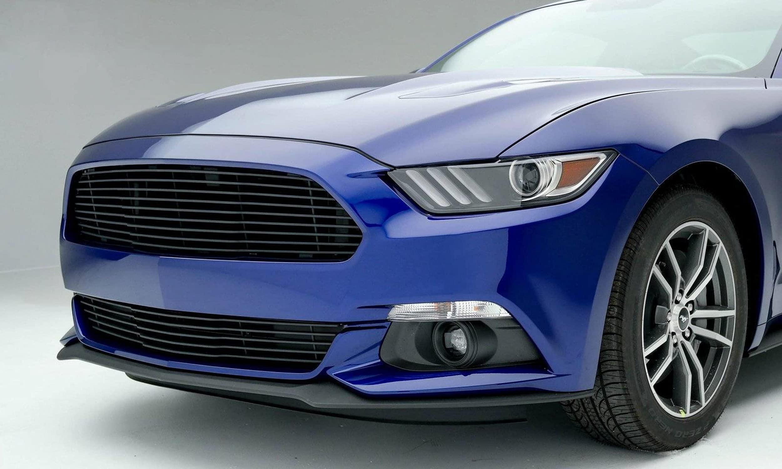 Compatible T-Rex Grilles with Mustang GT (2015-2017) Billet Bumper Grille, Black, 1 Pc, Overlay - PN #6225301