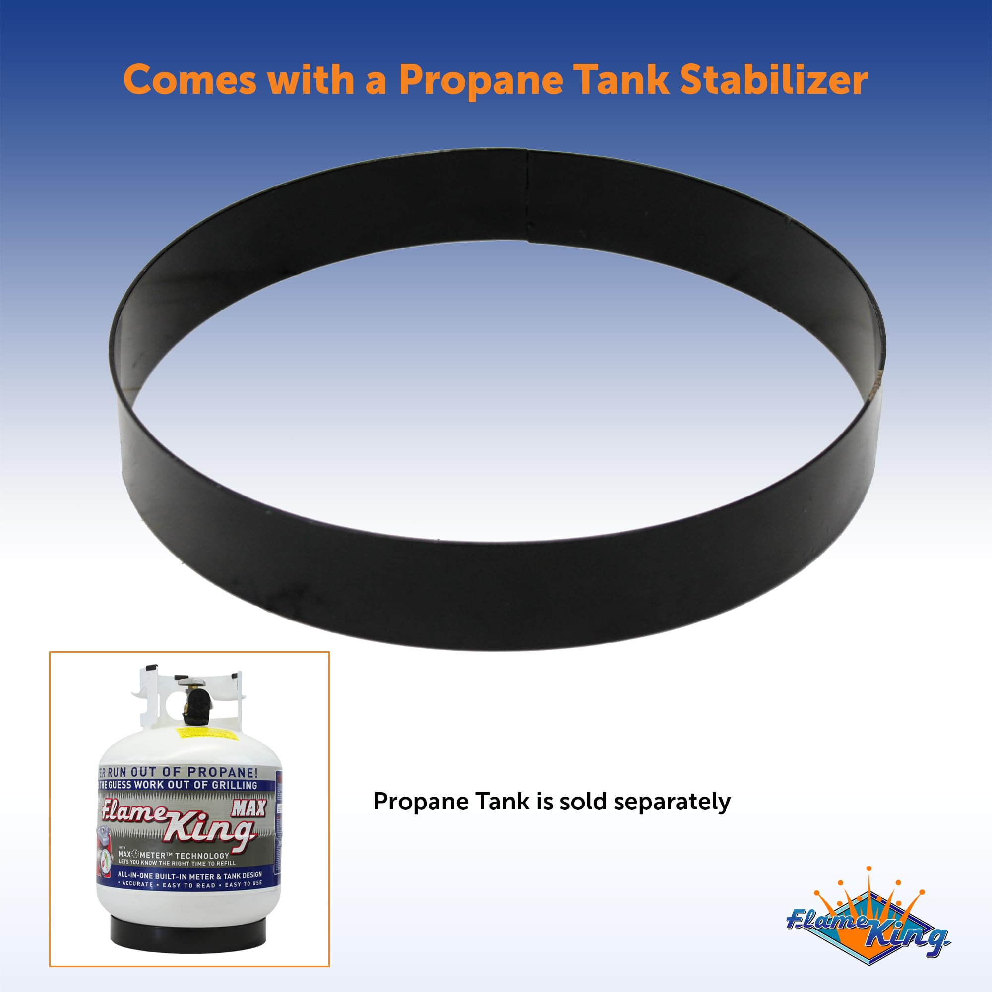 Flame King Propane Smokeless Fire Pit, 24-inch Portable Firebowl, 58K BTU with Self Igniter, Cover, & Carry Straps for RV, Camping, & Outdoor Living