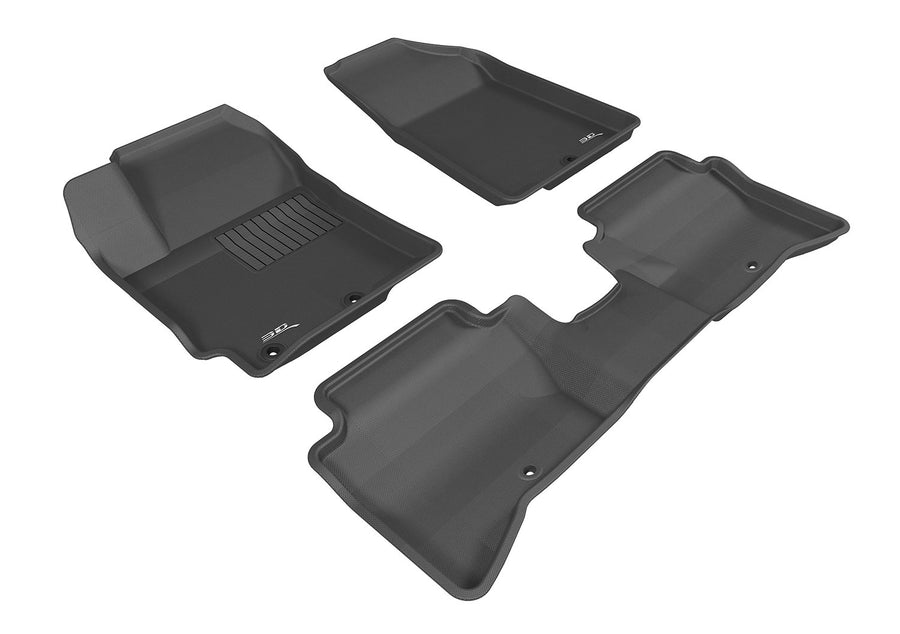Complete Set 3D MAXpider - L1KA03701509 Custom Fit All-Weather Floor Mat for Select Kia Rio/Rio 5 Models - Kagu Rubber (Black)