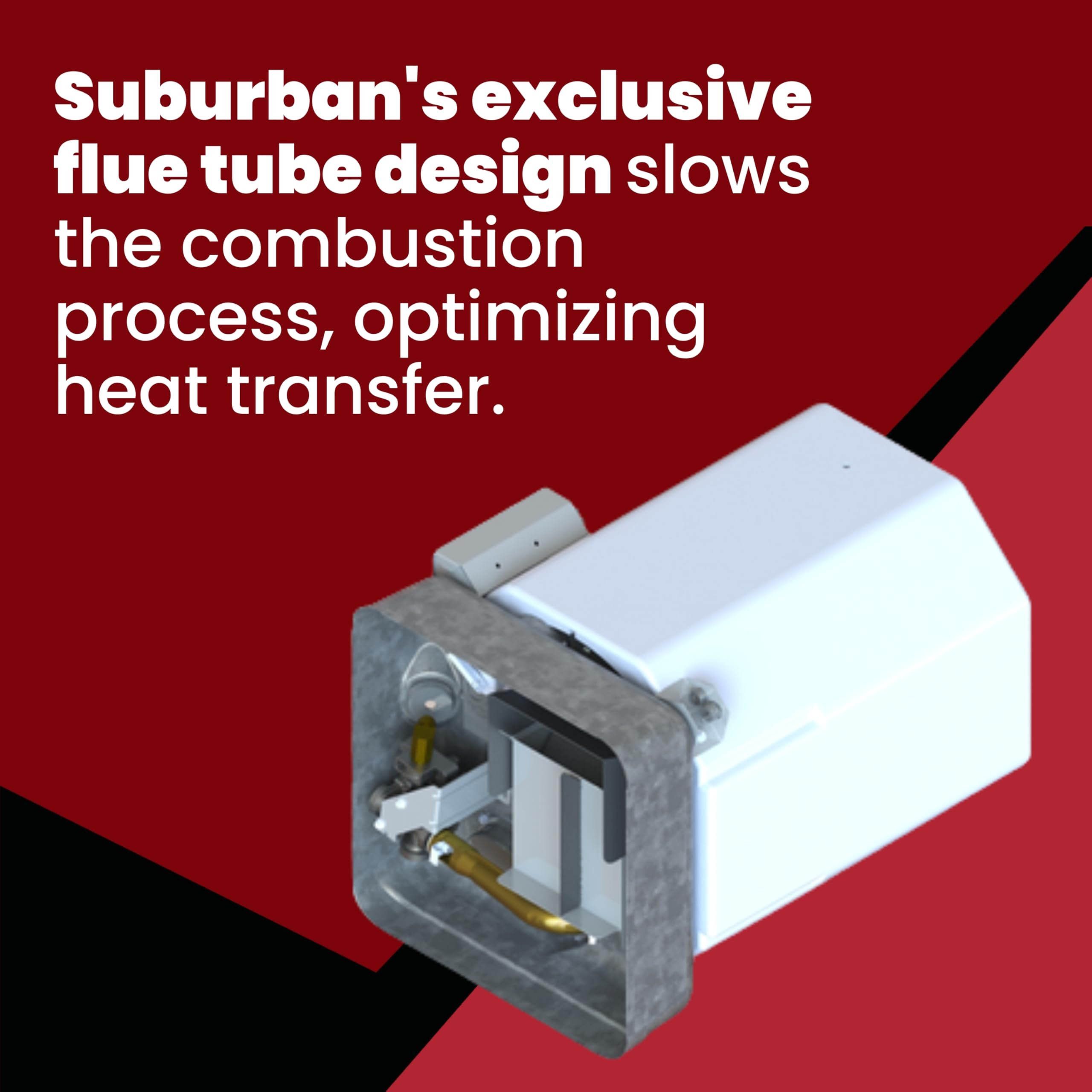 Suburban RV Advantage Tank Water Heater SW10DE - 10 gallon Porcelain Lined Steel Tank with Direct Spark Ignition (DSI) and Incoloy Electric Element (5243A)