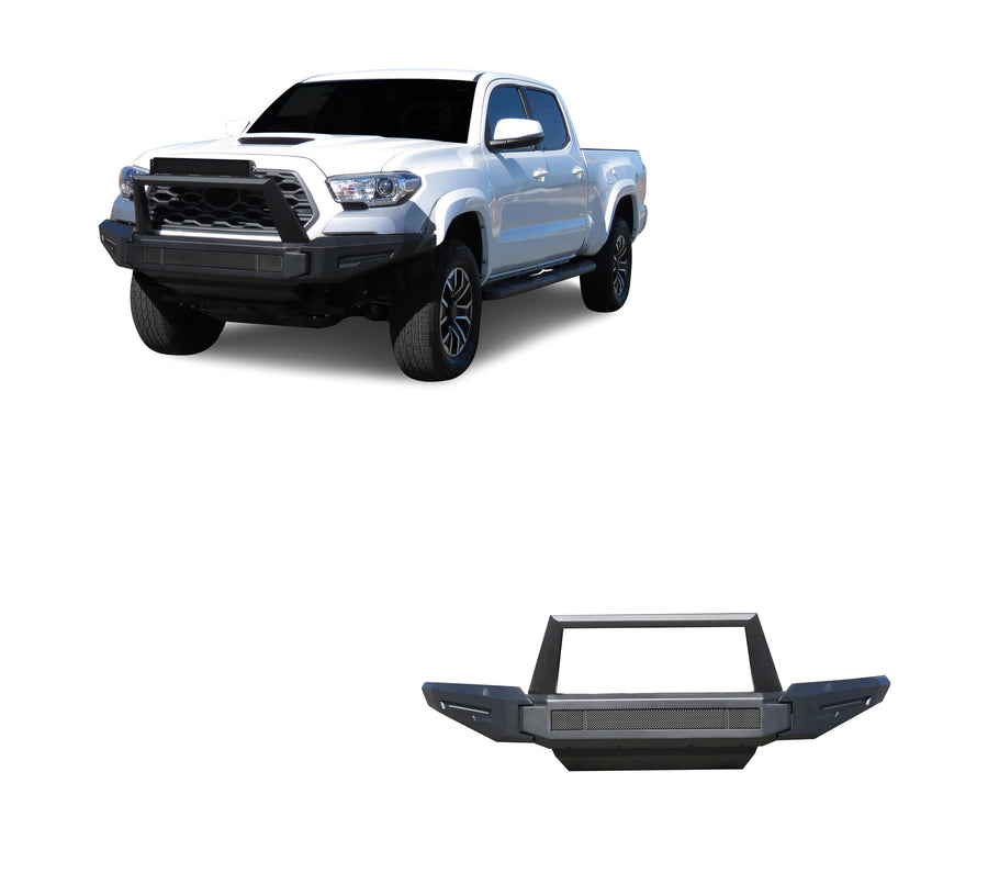 Heavy Duty Black Horse Armour II Modular Front Bumper Matte Black Compatible with 2016-2023 Toyota Tacoma-AFB-TA21