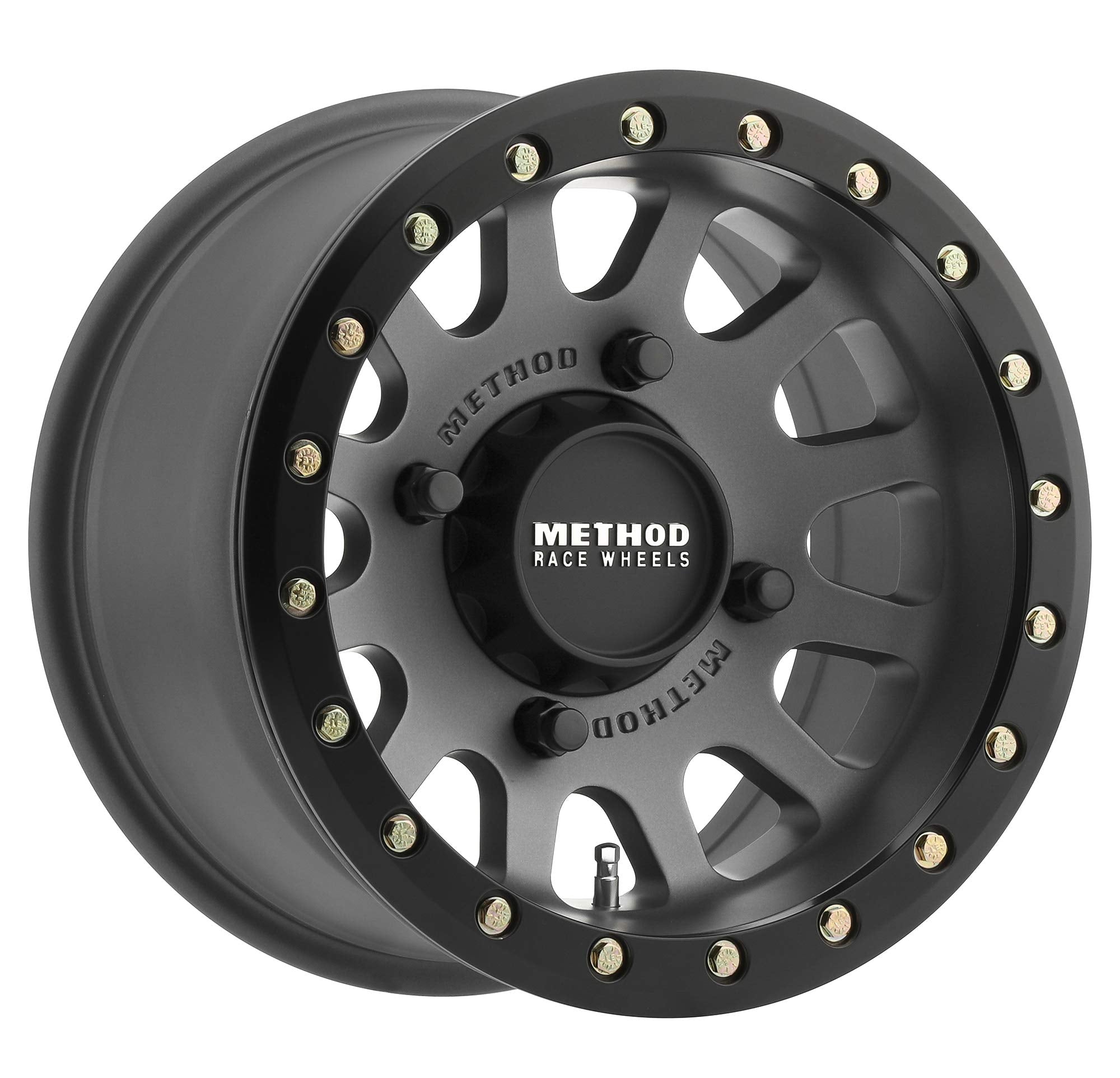 Method Race Wheels 401 Beadlock Titanium UTV With Matte Black Ring 15x7" 4x136", 13mm offset 4.3" Backspace, MR40157047843B