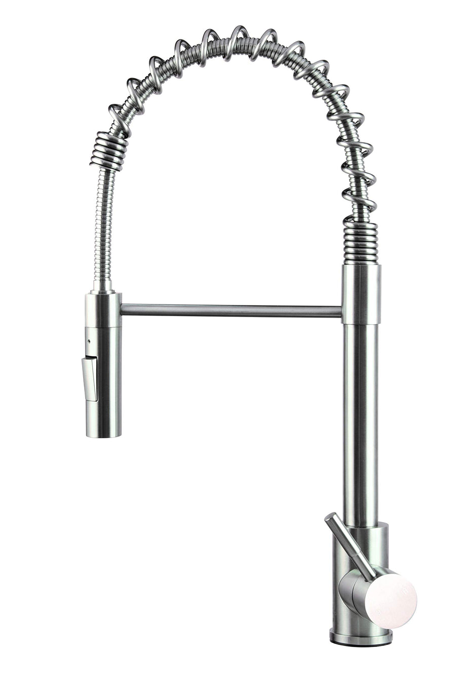 Lippert Coiled Pull Down Flow Max Kitchen Faucet for RVs and Residential - High-Arc Spout with Multi-Flow Spray, Single Handle Control, and Easy Install - Durable Stainless Steel Construction