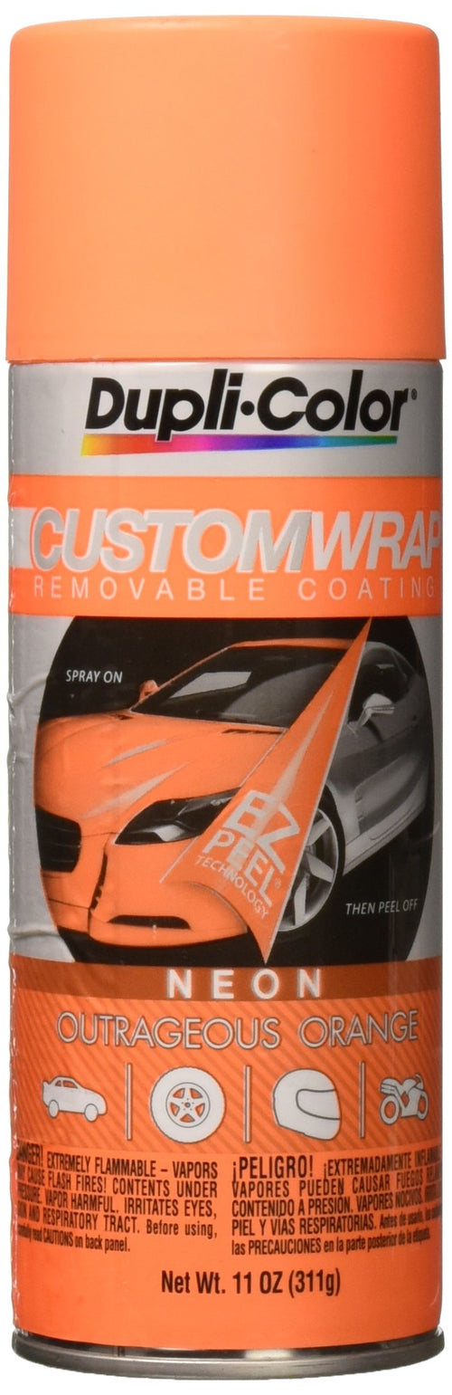 Custom Wrap Dupli-Color ECWRC8600 Neon Removable Automotive Paint - Outrageous Orange Spray Paint - 11 oz. Aerosol Can