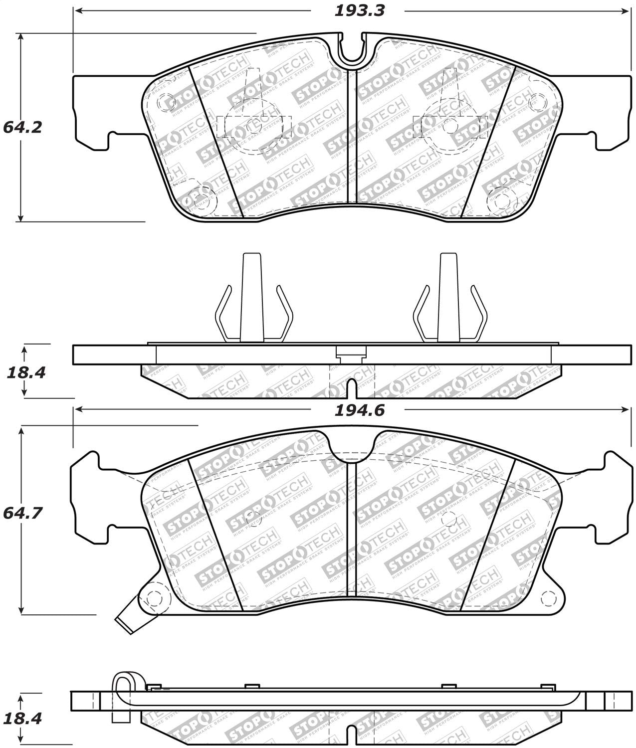 Brake Pads StopTech 305.14550 Street Select with Hardware