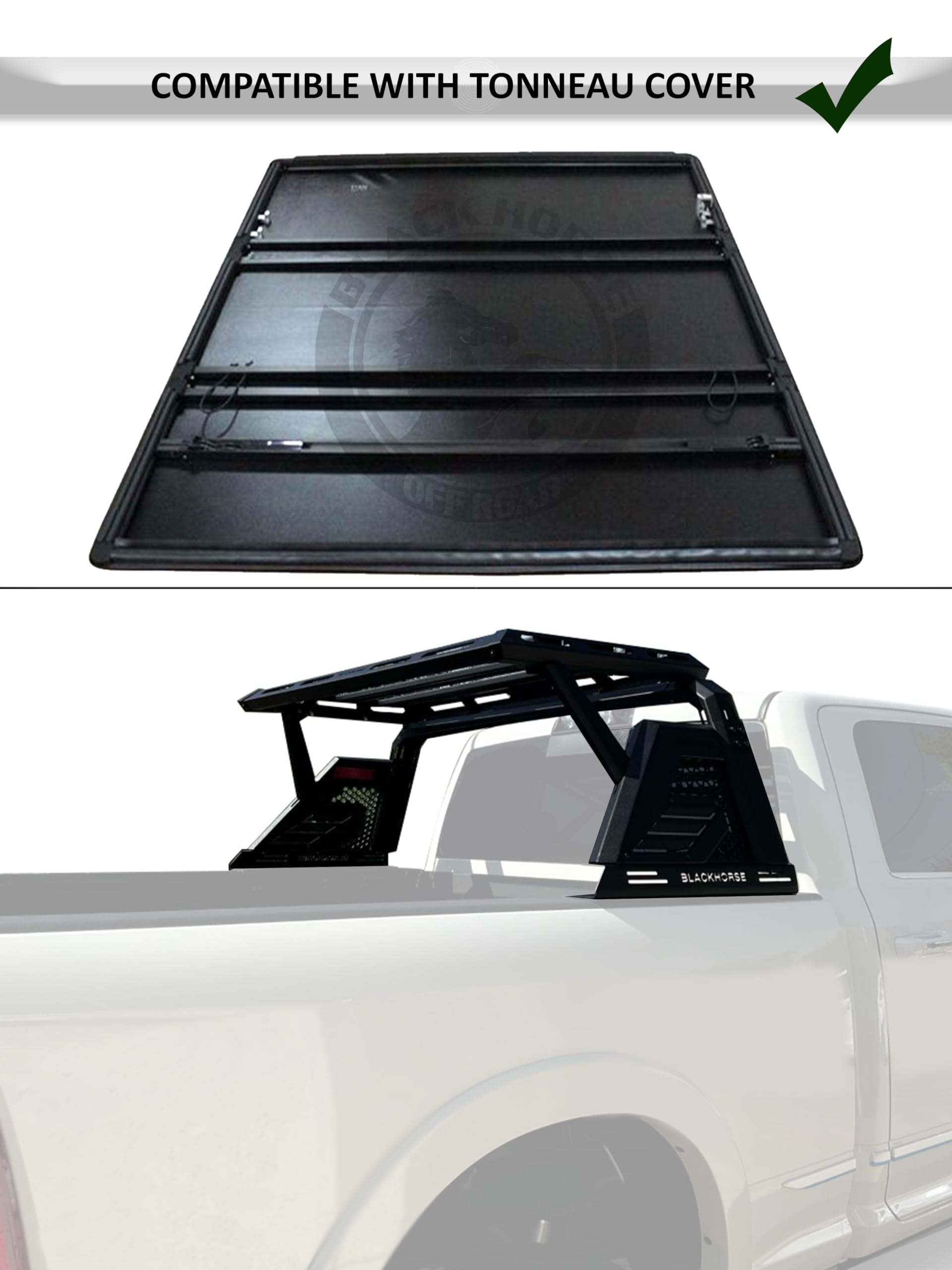 Armour II Black Horse Roll Bar Black Compatible with 2019-2022 Ford Ranger-AR2-07B