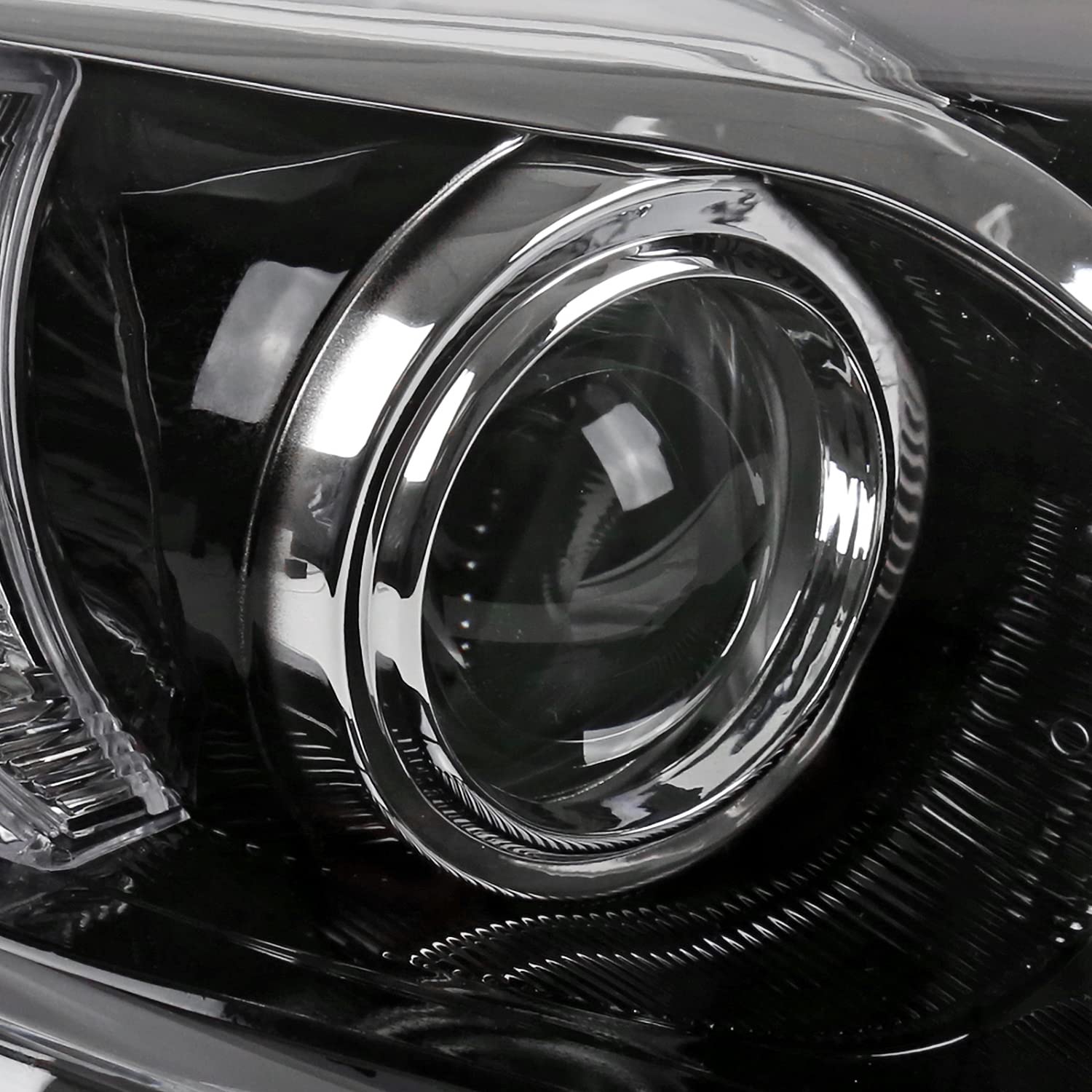 Projector Headlights SPEC-D TUNING Glossy Black Compatible with 2012-2014 Toyota Camry, Left + Right Pair Headlamps Assembly