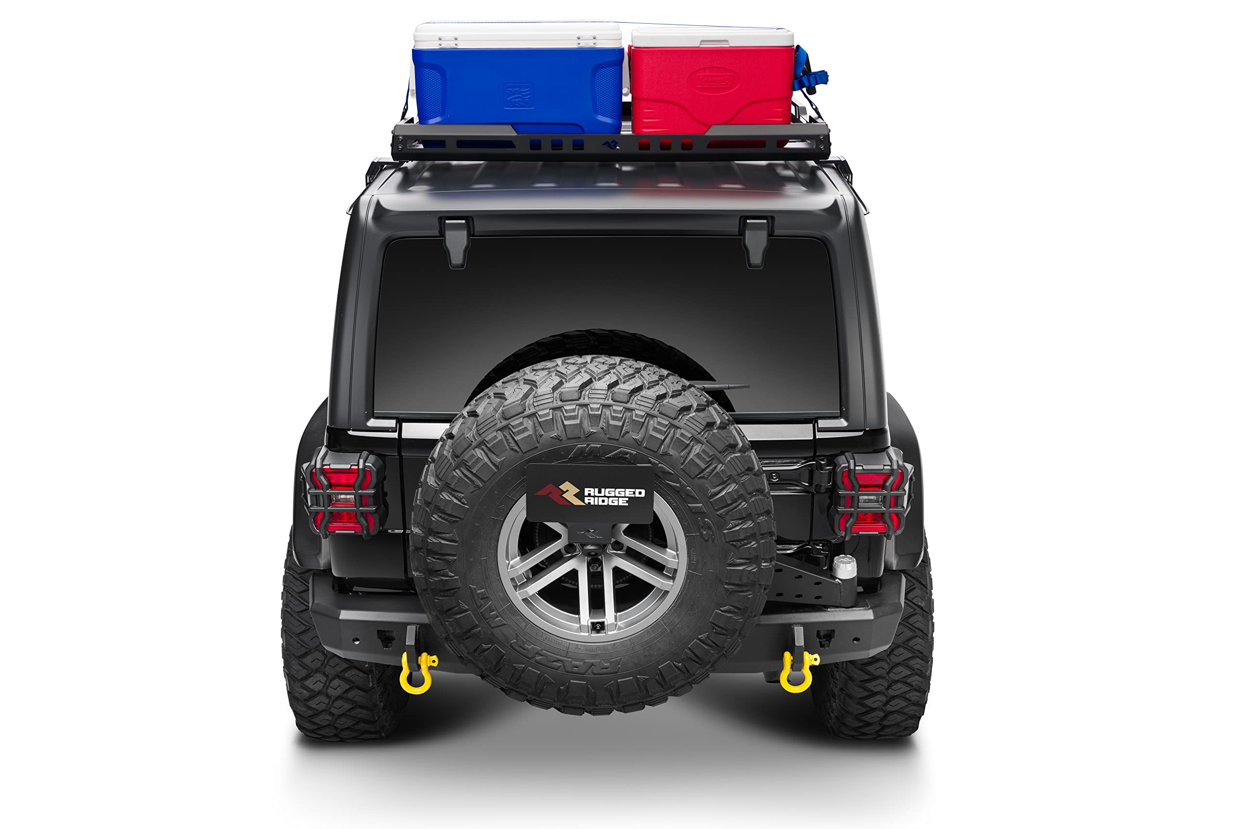 Rugged Ridge Roof Rack for Jeep Wrangler/Gladiator w/ Basket | Low-Profile Design | 11703.05 | Fits 2018-2025 Jeep Wrangler JL 2-Door; 2020-2025 Jeep Gladiator JT w/ Hard Top