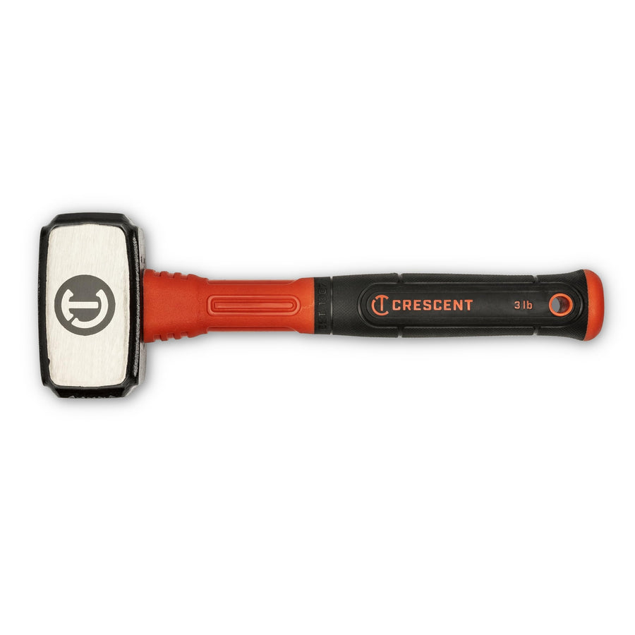 Fiberglass Crescent Drilling Hammer - Heavy Duty Construction Hand Tool for Home Improvement & Repair - 3 Lb - CHFDRL48