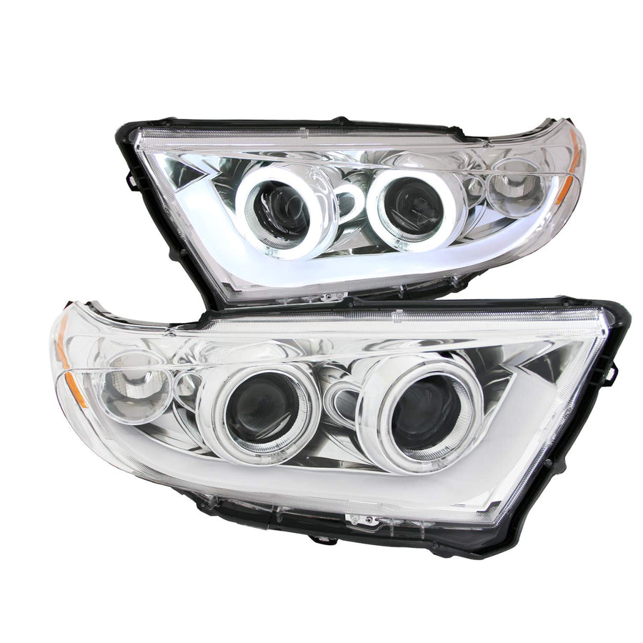 Projector Headlight AnzoUSA 111261 Chrome/Clear/Amber for Toyota Highlander