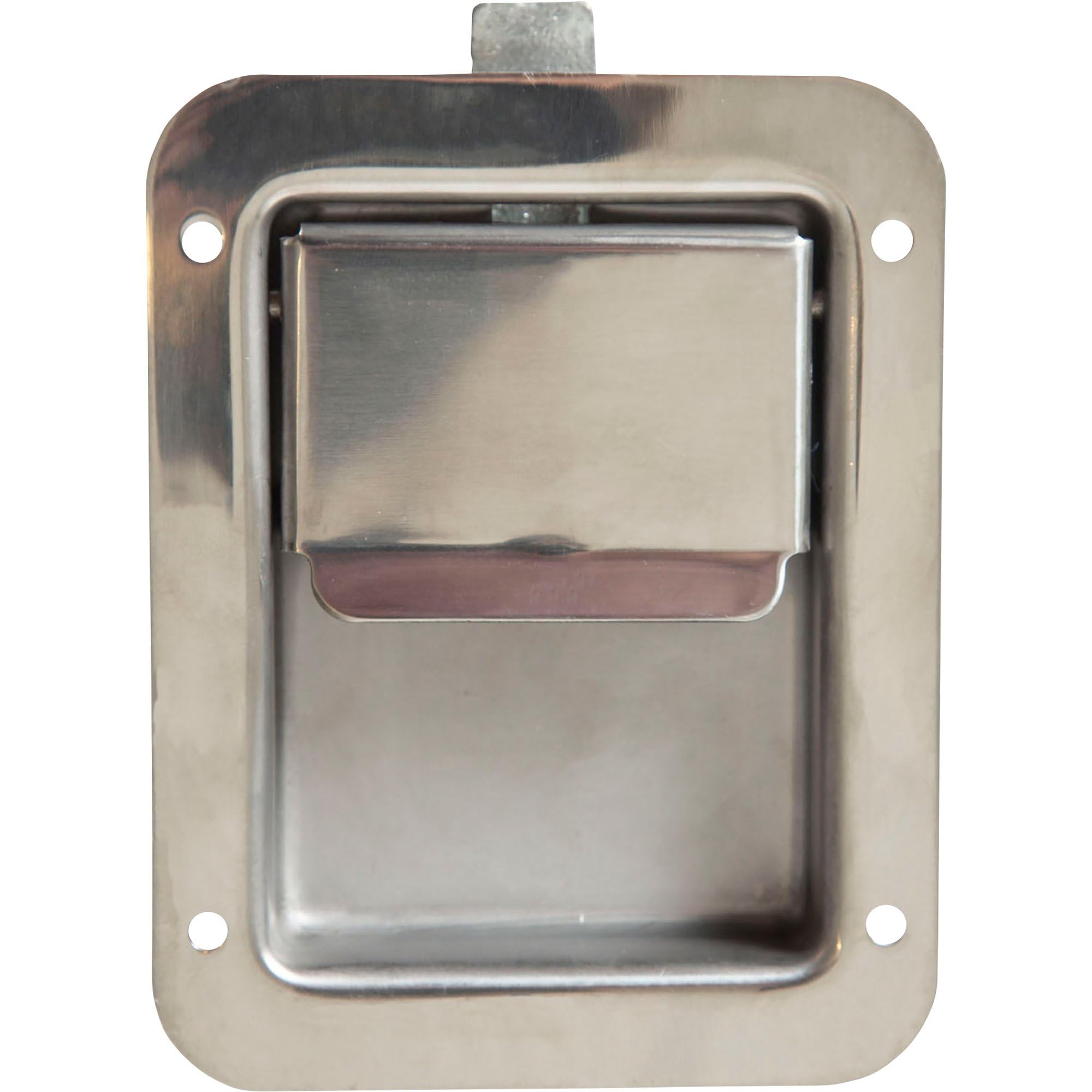 Buyers Products Non-Locking Standard Flush Single Point Latch N3885, Polished Stainless Steel, Bolt On Mount, Truck Tool Box Latch, Trailer Latch, Camper & RV Latch, Silver