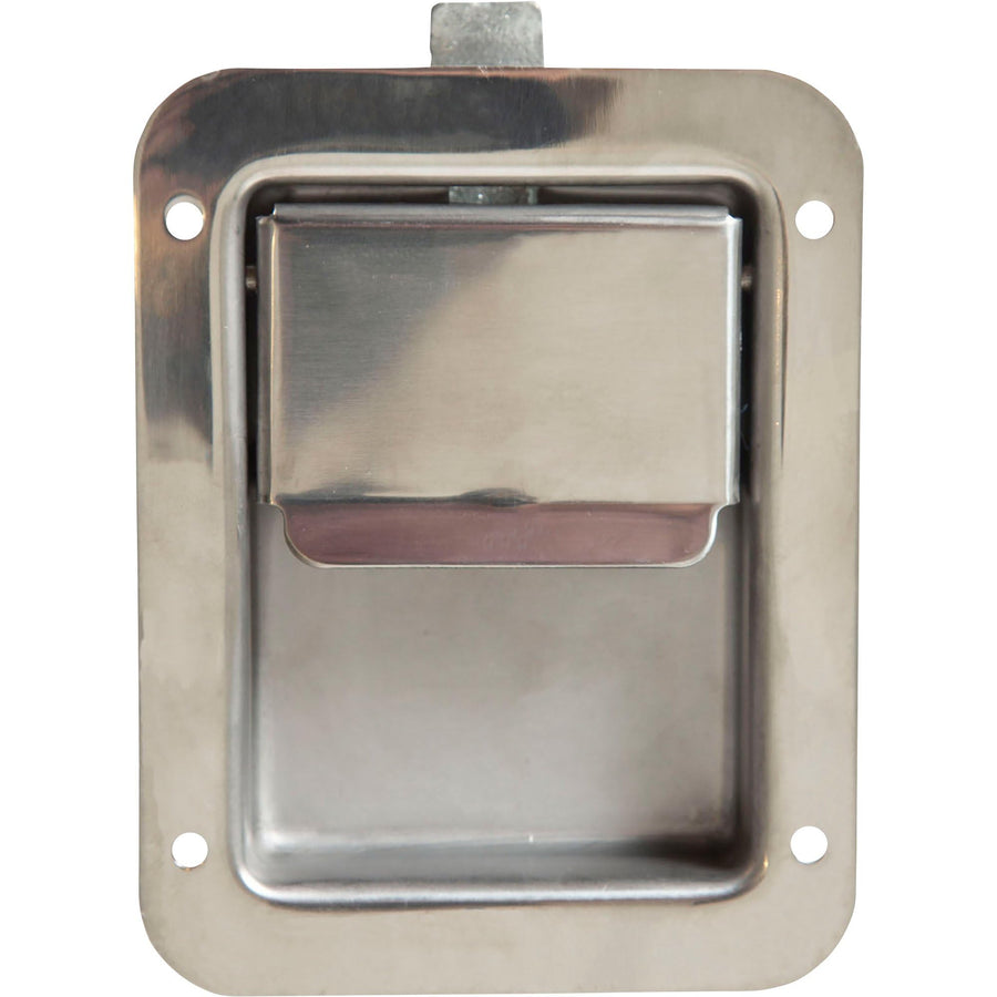 Buyers Products Non-Locking Standard Flush Single Point Latch N3885, Polished Stainless Steel, Bolt On Mount, Truck Tool Box Latch, Trailer Latch, Camper & RV Latch, Silver