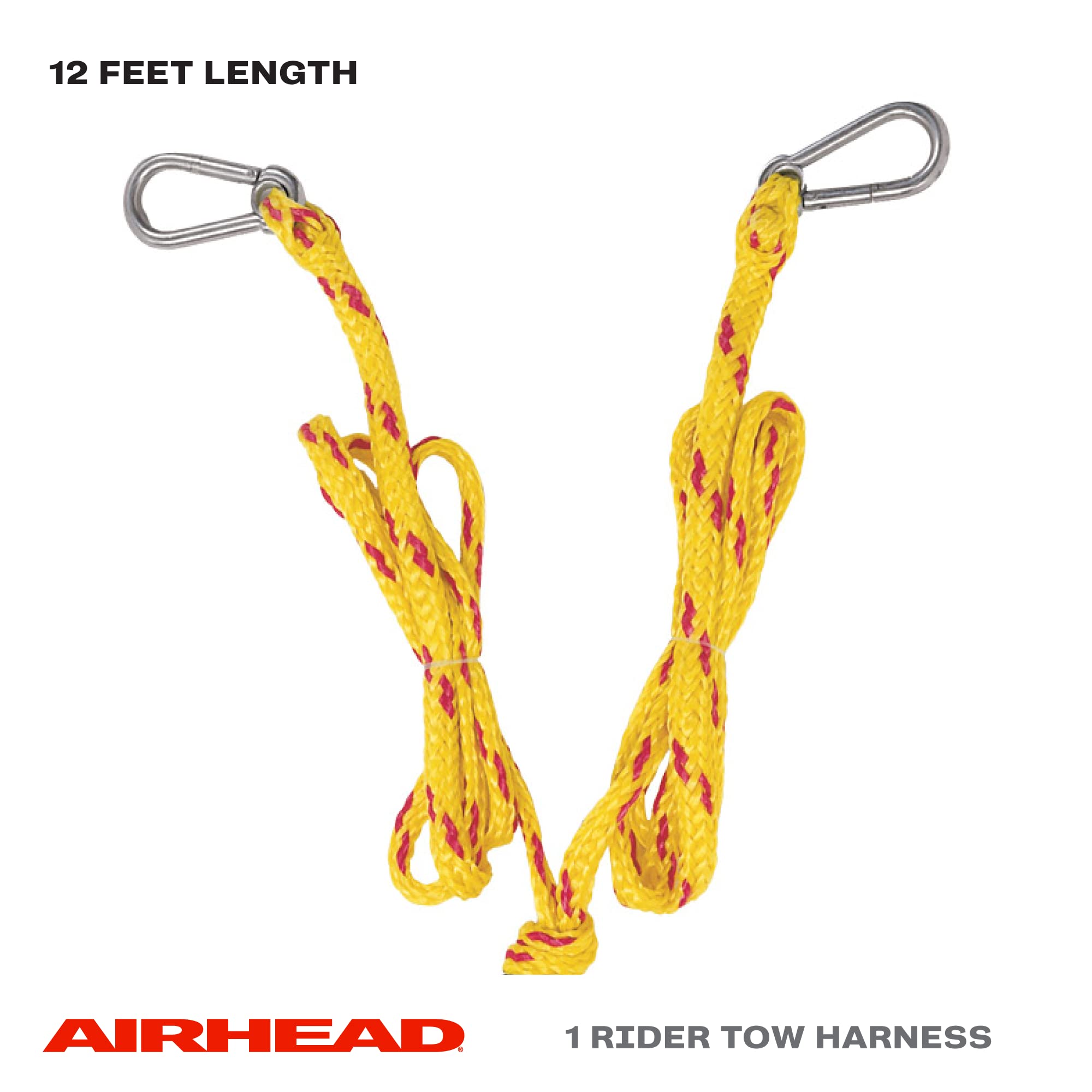 Tow Harness Airhead for 1 Rider Towable Tubes, Water Skis, Wakesurf Boards, Kneeboards and Wakeboards, 12-Feet