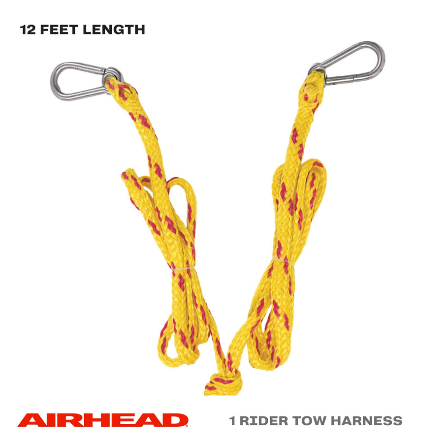 Tow Harness Airhead for 1 Rider Towable Tubes, Water Skis, Wakesurf Boards, Kneeboards and Wakeboards, 12-Feet