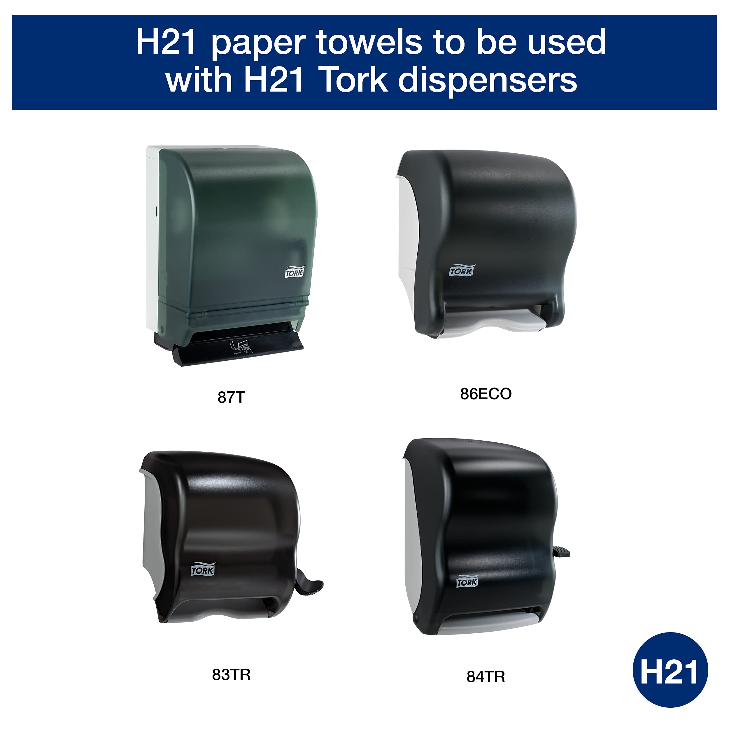 Tork Hand Towel Roll Natural H21 100% Recycled Fiber, Universal Fit 6 Rolls x 800 Ft (RK8002)