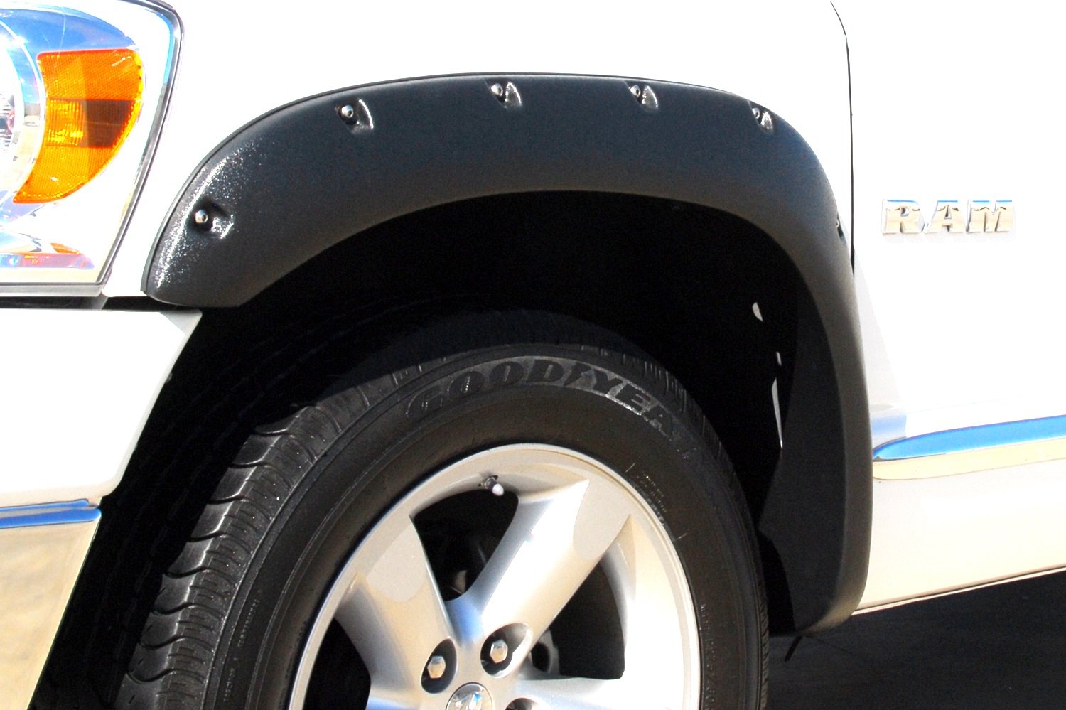 Lund Elite Series RX203T Black Rivet Style Textured Front and Rear Fender Flare - 4 Piece