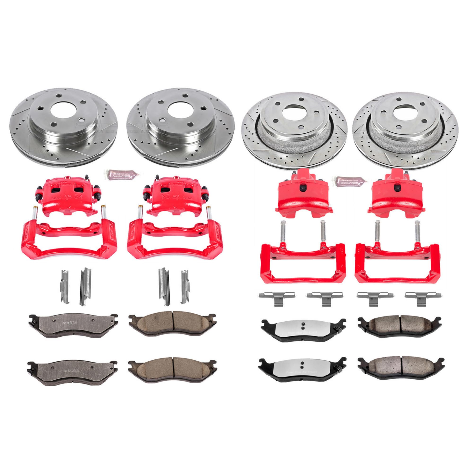 Power Stop Z36 KC2166-36 Brake Kit Front & Rear with Calipers For Dodge Ram 1500 2002 [Model Specific]