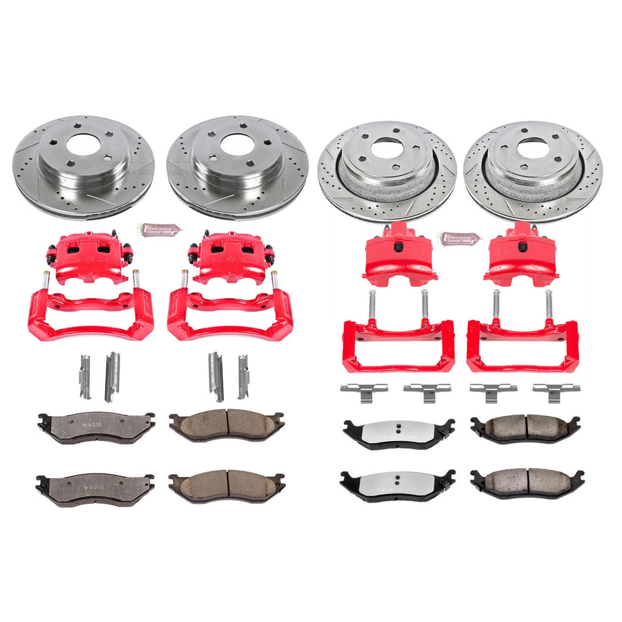 Power Stop Z36 KC2166-36 Brake Kit Front & Rear with Calipers For Dodge Ram 1500 2002 [Model Specific]