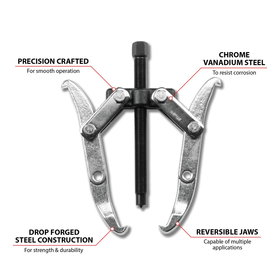 W87125 Performance Tool Heavy Duty 2 Jaw Gear Puller with 3 1/4-Inch Reach and 6-Inch Spread, Chrome Vanadium Steel Construction
