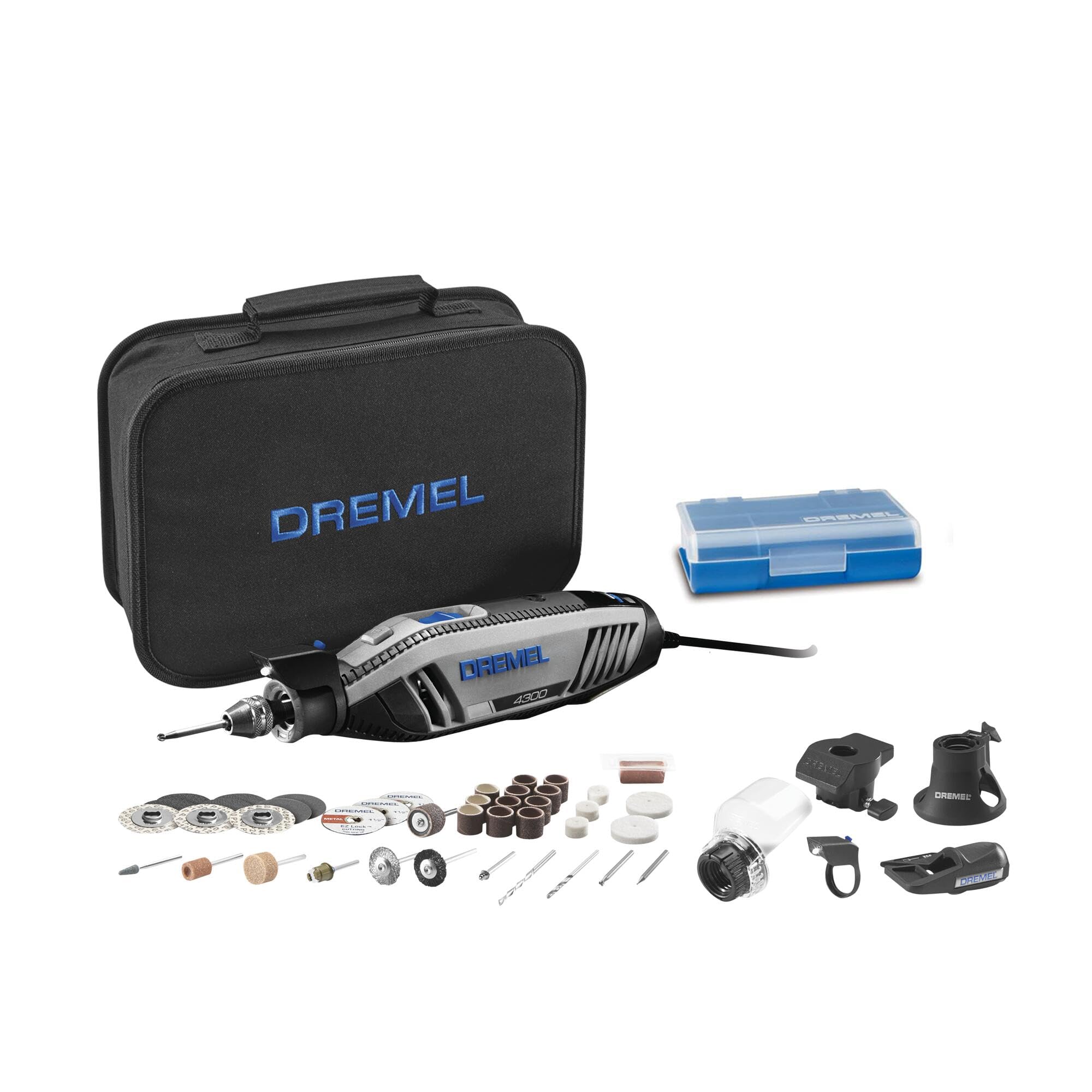 Dremel High Performance 4300-5/40 Rotary Tool Kit with LED Light- 5 Attachments & 40 Accessories - Ideal for Grinding, Cutting, Wood Carving, Sanding, and Engraving