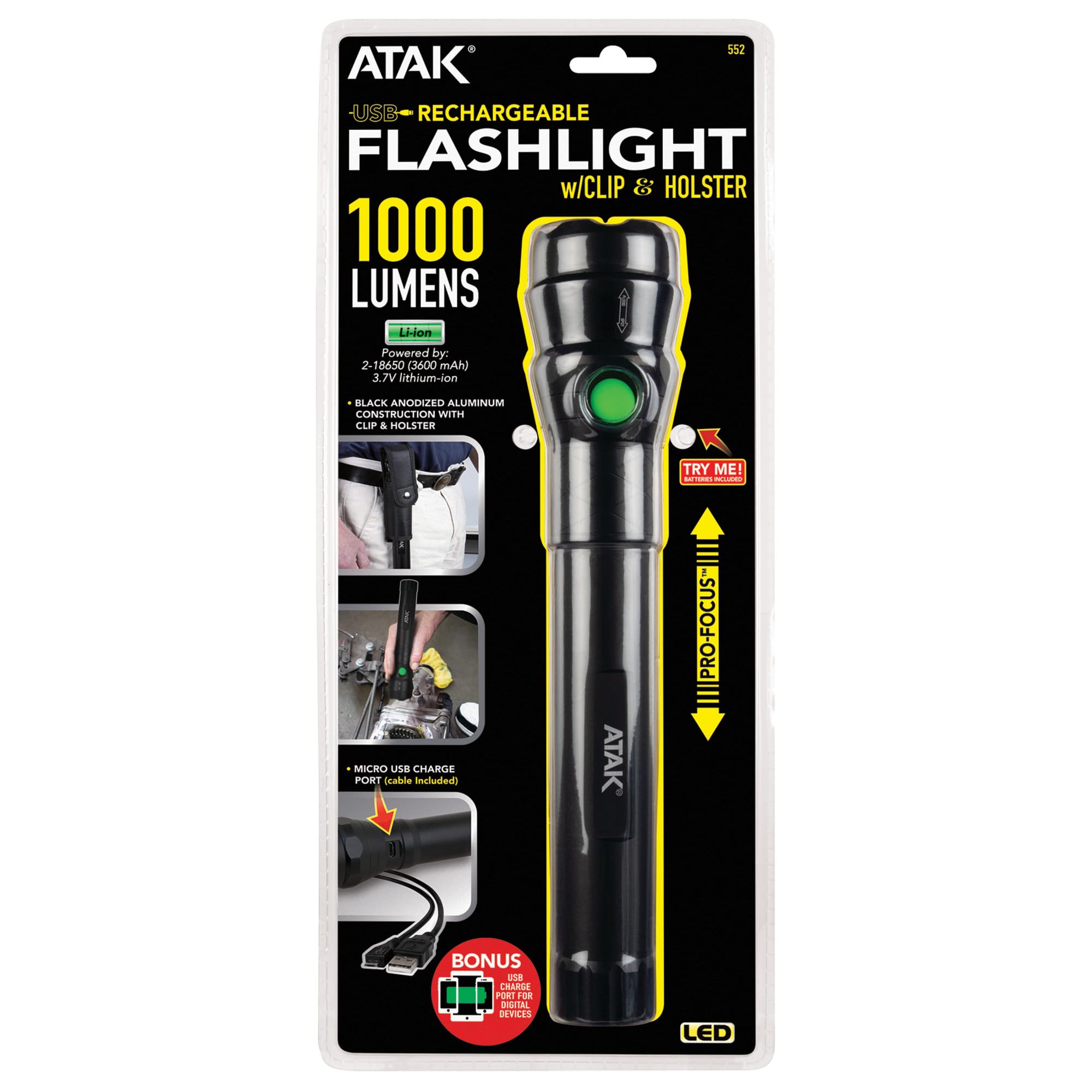 1000 lumens Performance Tool Rechargeable Flighlight