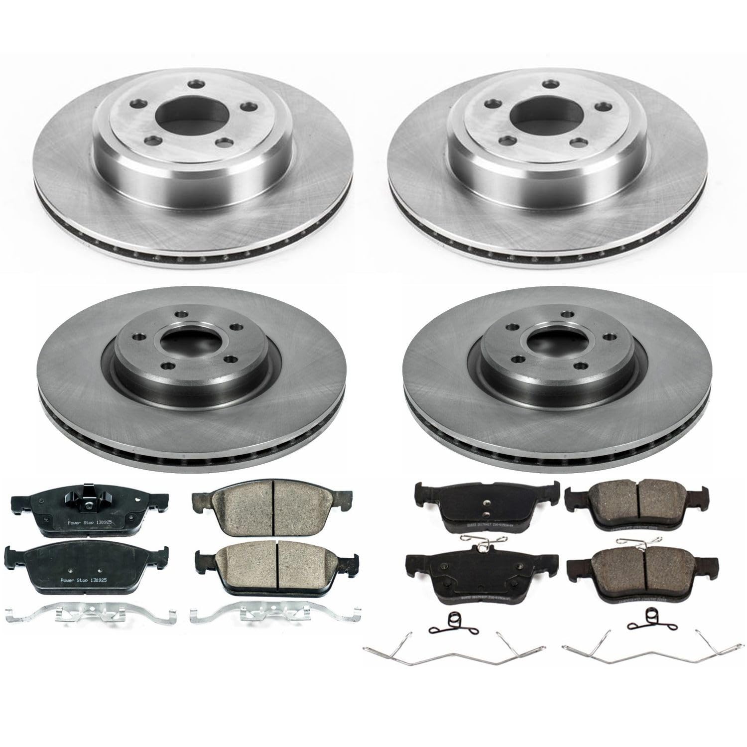 Power Stop KOE7570 Front and Rear Autospecialty Replacement Brake Kit-OE Brake Rotors & Ceramic Brake Pads For Ford Escape 2017 [Model Specific]
