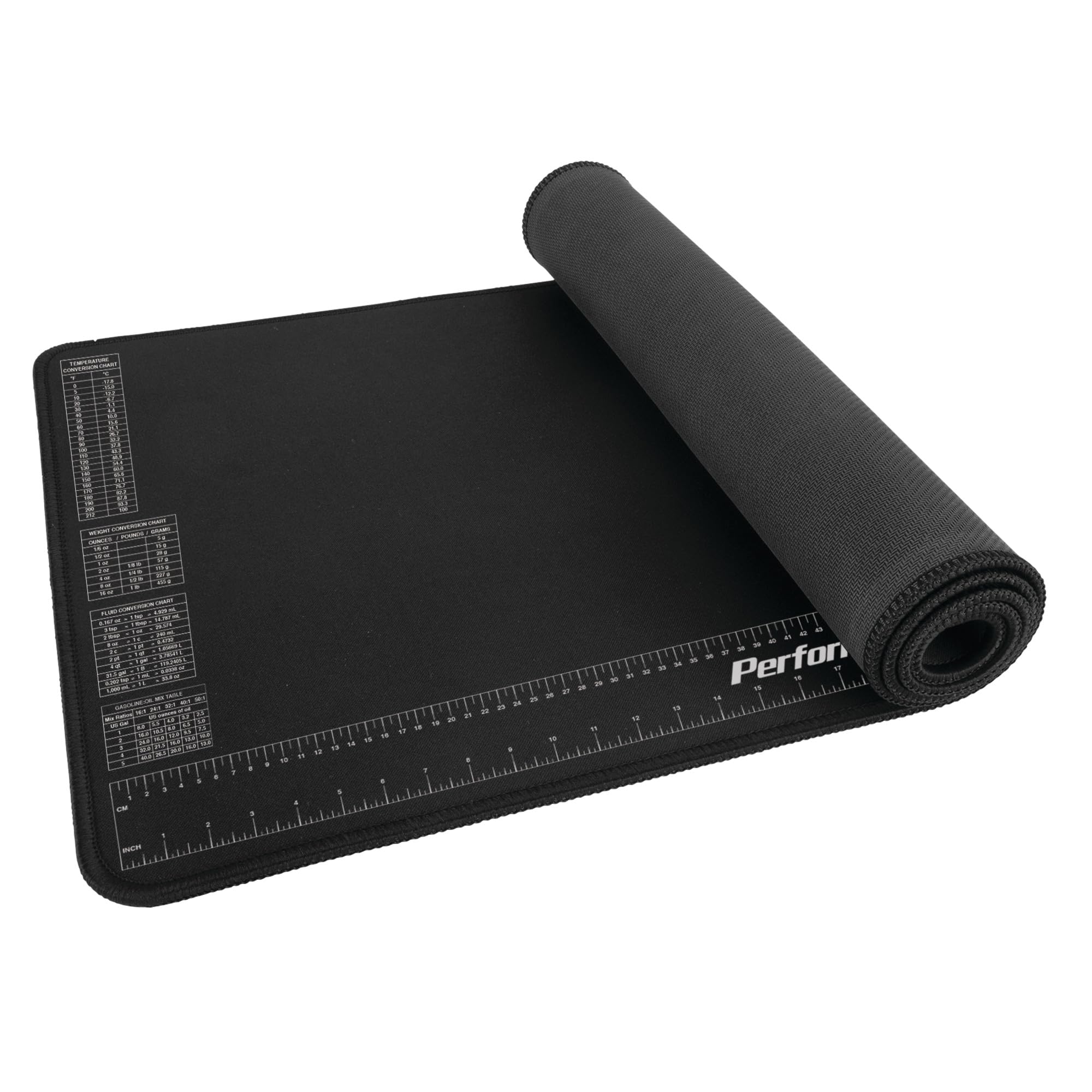 W88977 Performance Tool Neoprene Mat with Ruler and Reference Charts, Chemical Resistant, 16-Inch x 35.75-Inch, Protects Work Surface from Solvents and Oils
