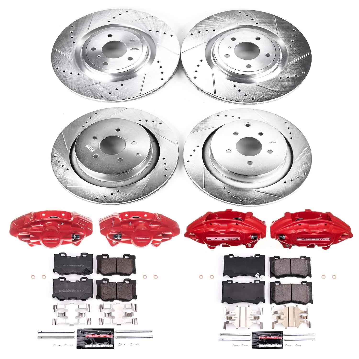 Power Stop Z36 KC5590-36 Front & Rear Truck and Tow Brake Kit with Calipers For Ford F-250 Super Duty 2010-2011, Ford F-350 Super Duty 2010-2011 [Model Specific]